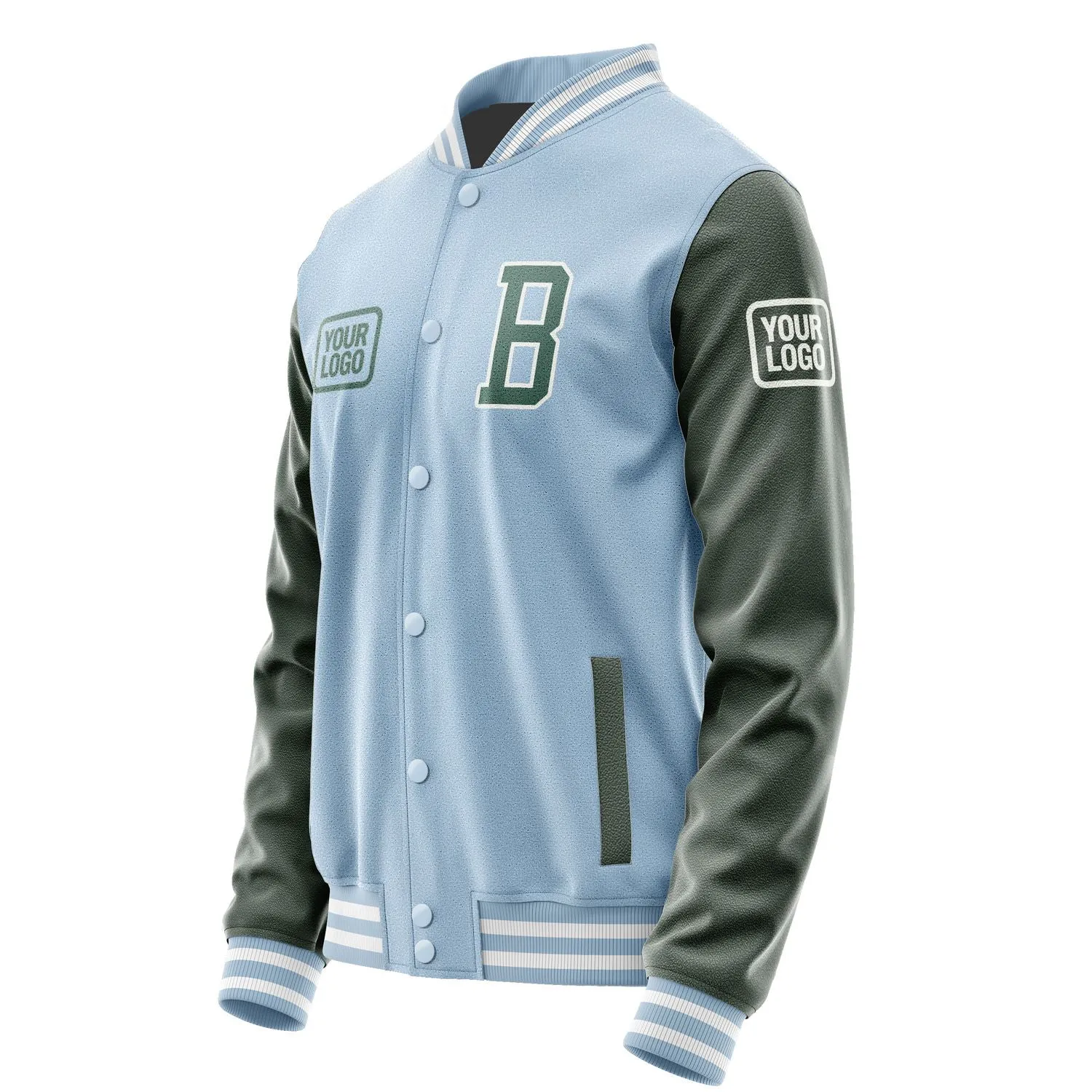 Custom Light Blue Blue Green Jacket