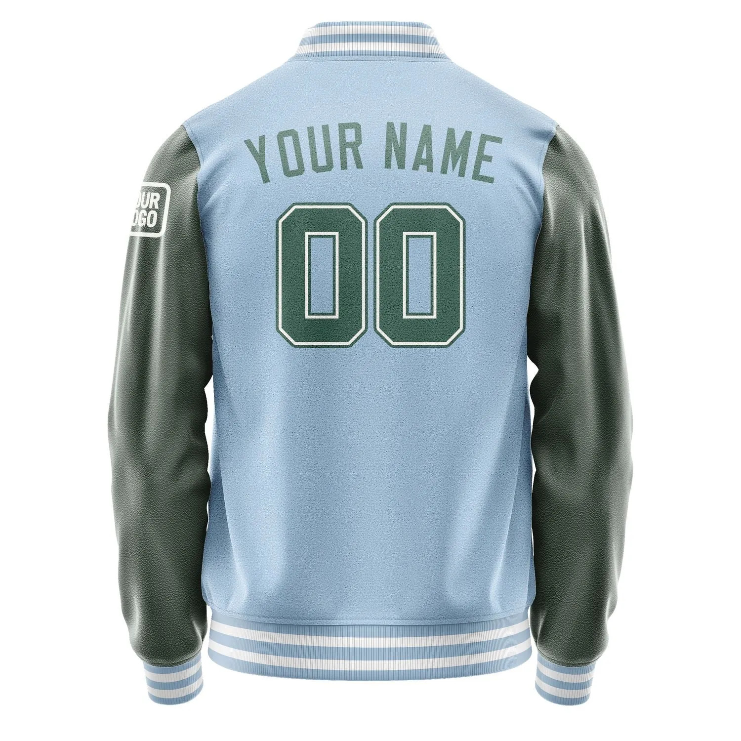 Custom Light Blue Blue Green Jacket