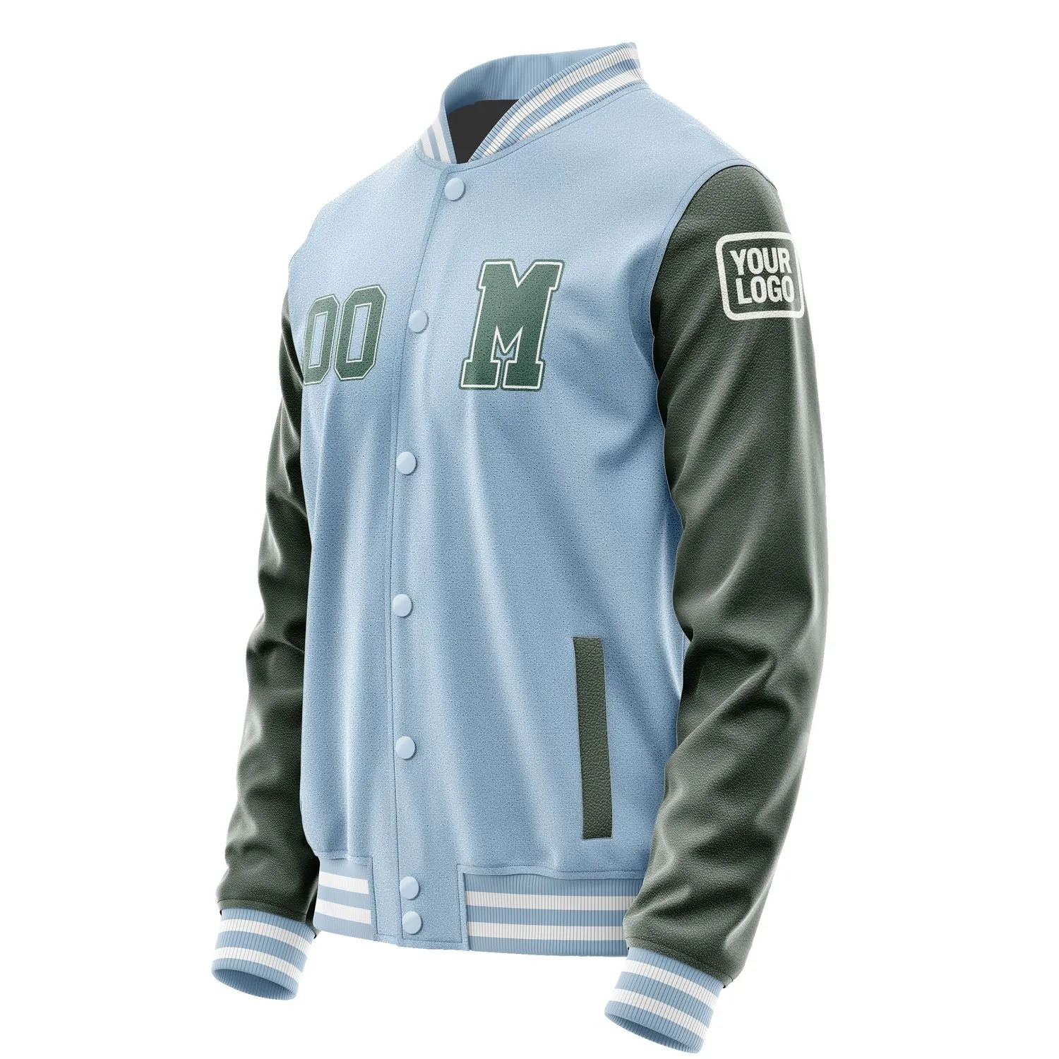 Custom Light Blue Blue Green Jacket