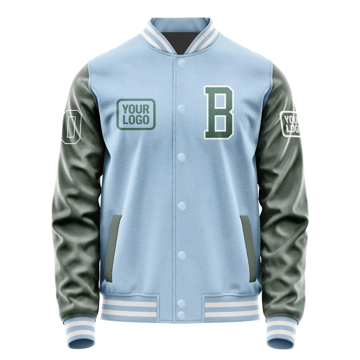 Custom Light Blue Blue Green Jacket