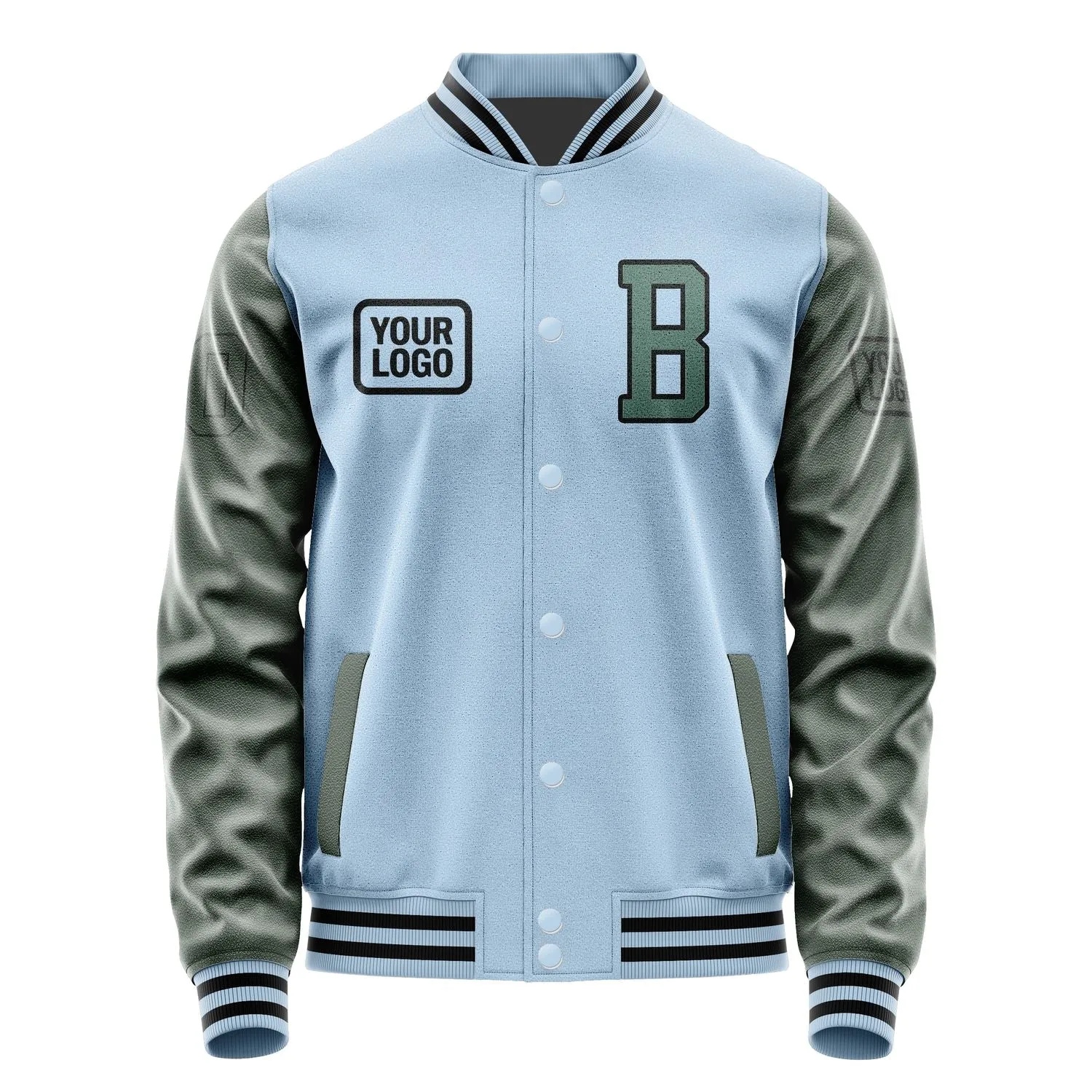 Custom Light Blue Blue Green Jacket
