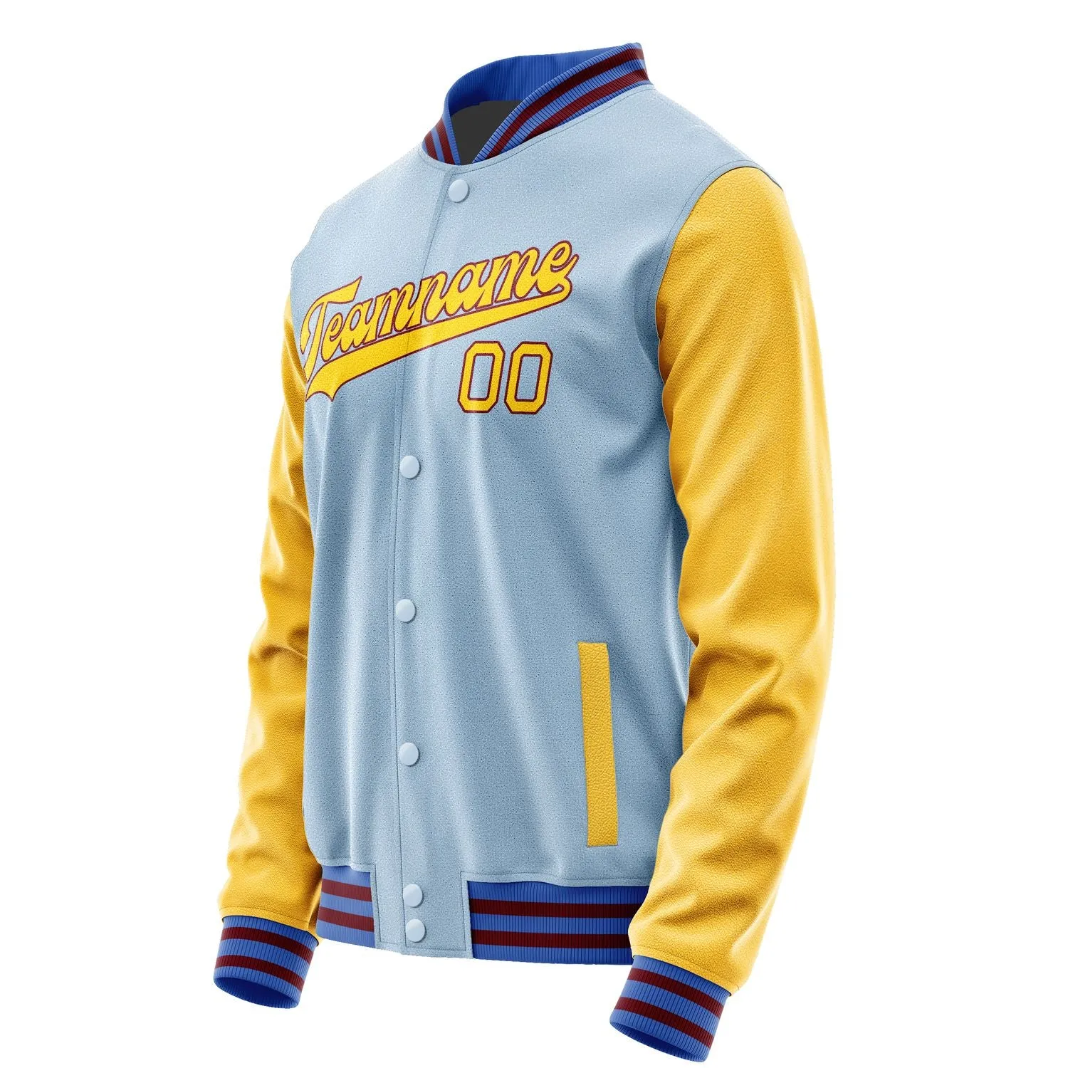 Custom Light Blue Gold Jacket