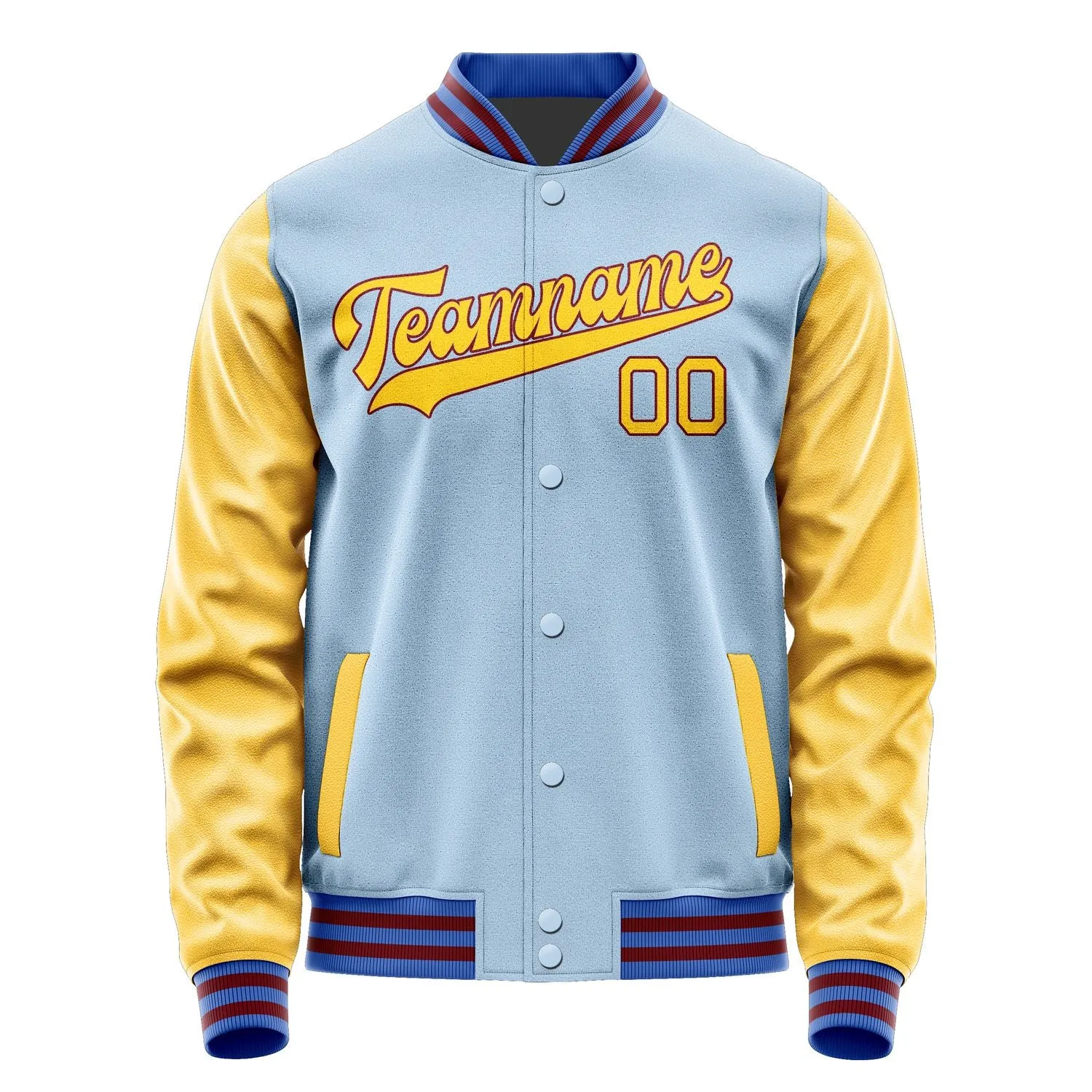Custom Light Blue Gold Jacket