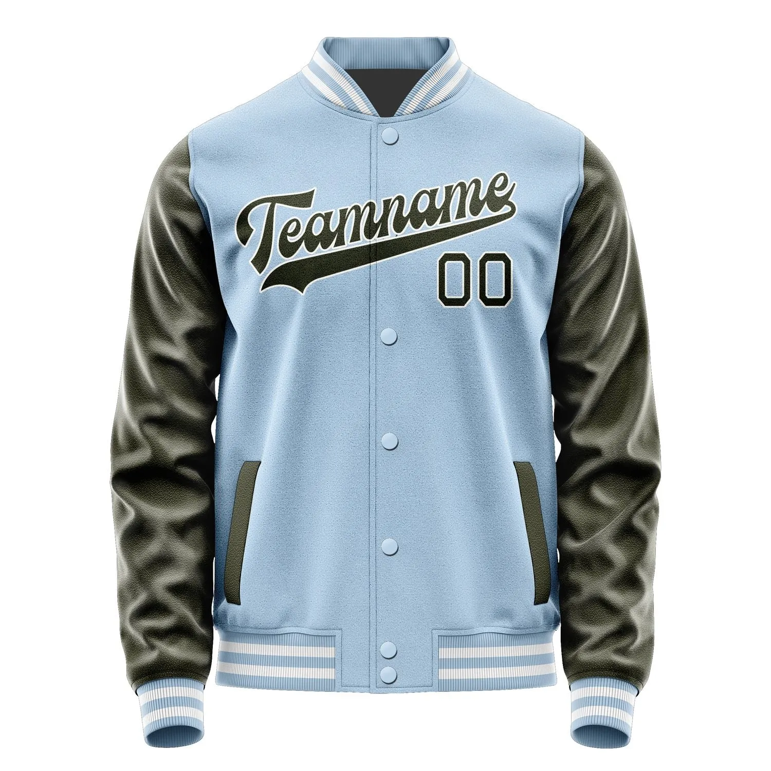 Custom Light Blue Olive Jacket