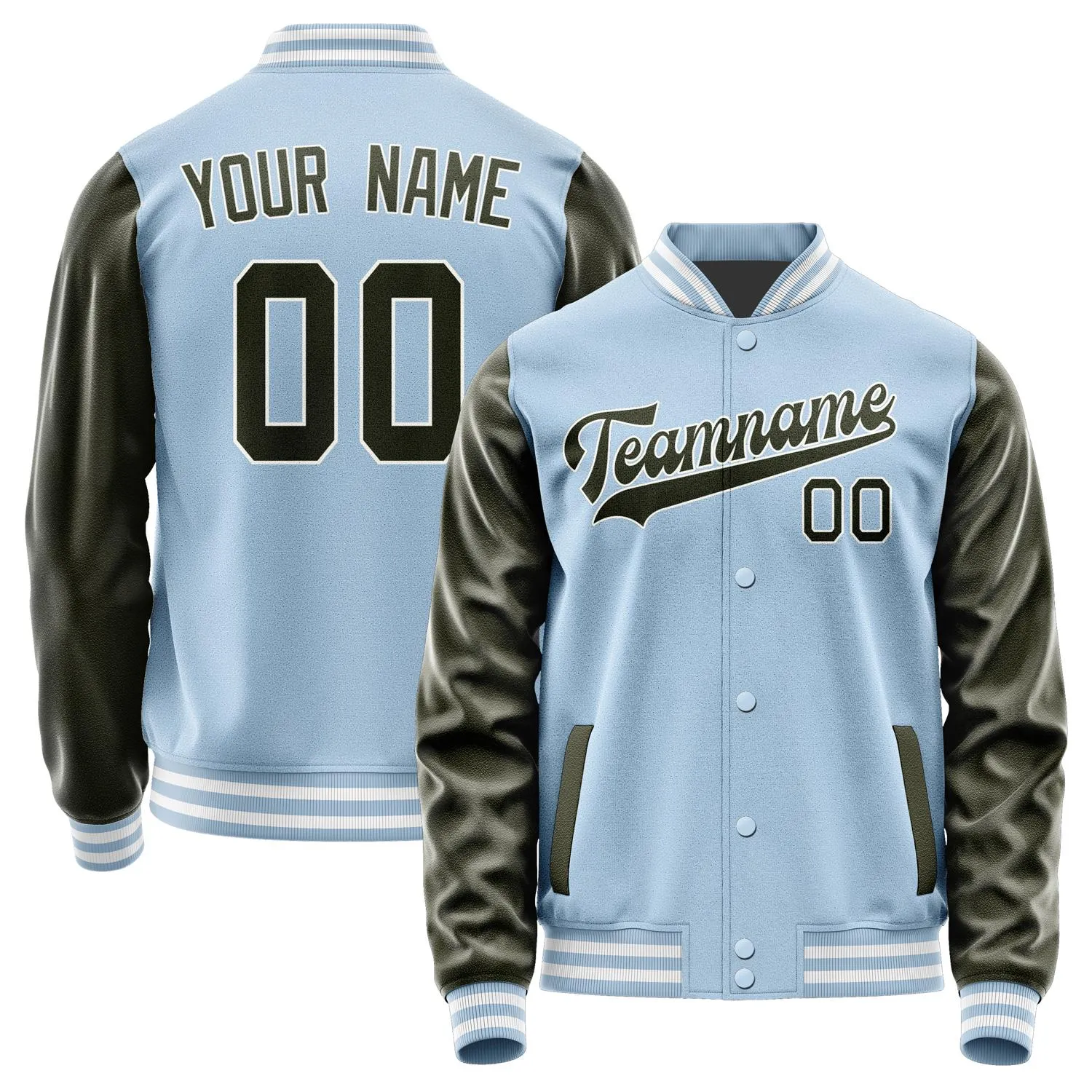 Custom Light Blue Olive Jacket