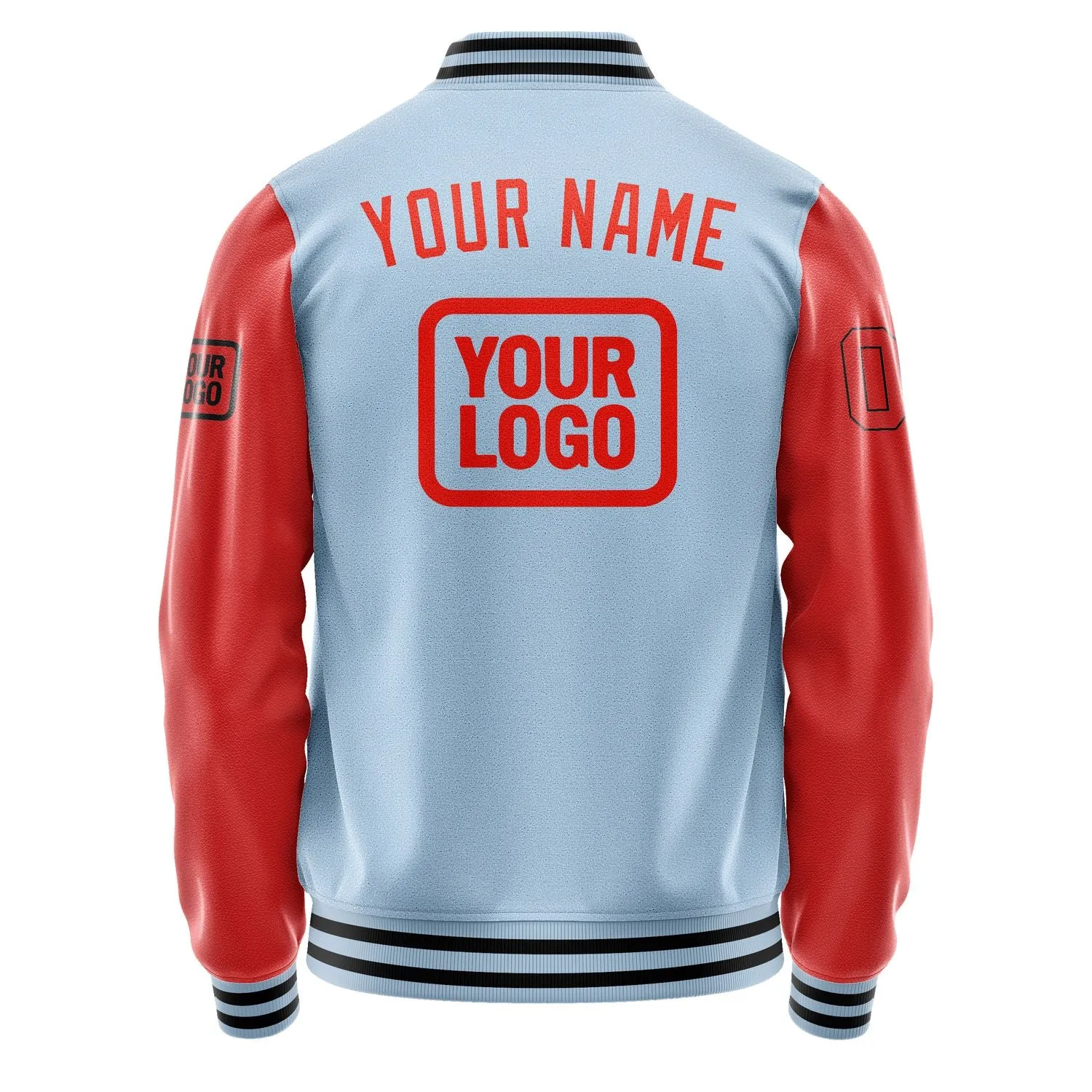 Custom Light Blue Orange Red Jacket
