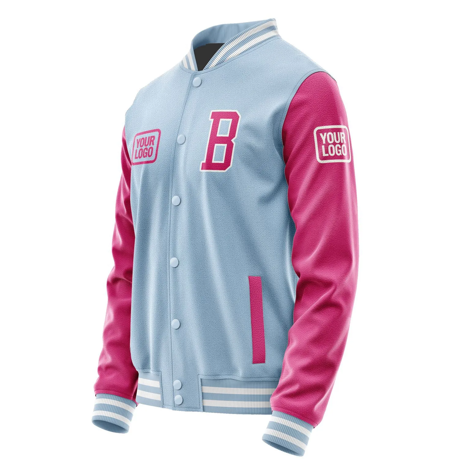 Custom Light Blue Pink Jacket