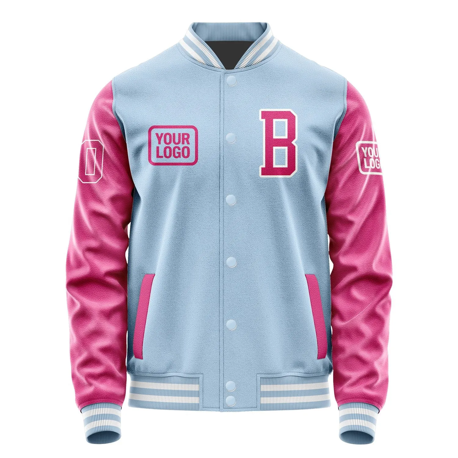 Custom Light Blue Pink Jacket