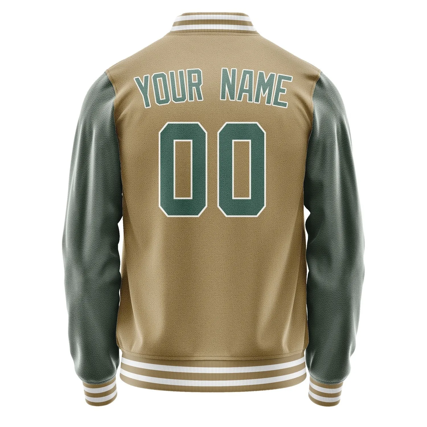 Custom Light Khaki Blue Green Jacket