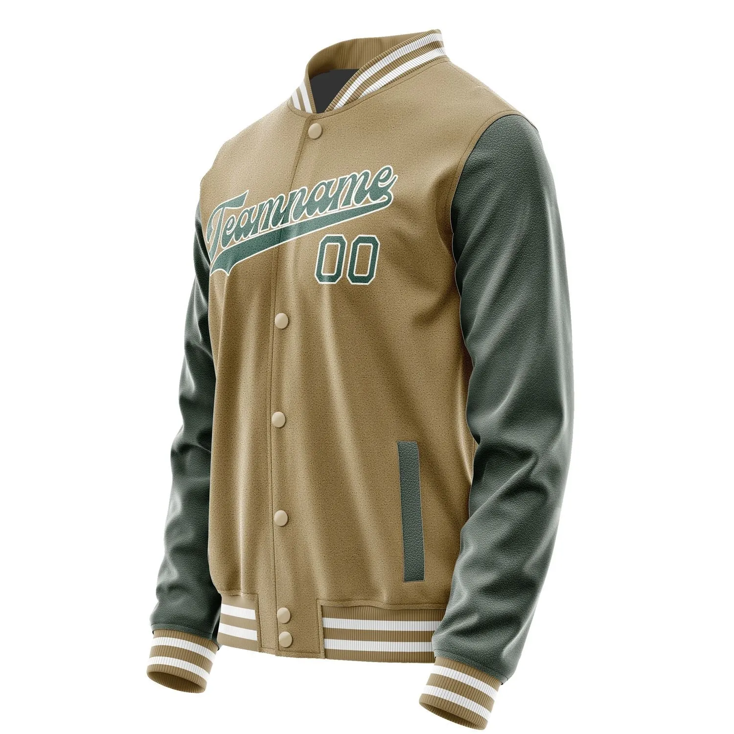 Custom Light Khaki Blue Green Jacket