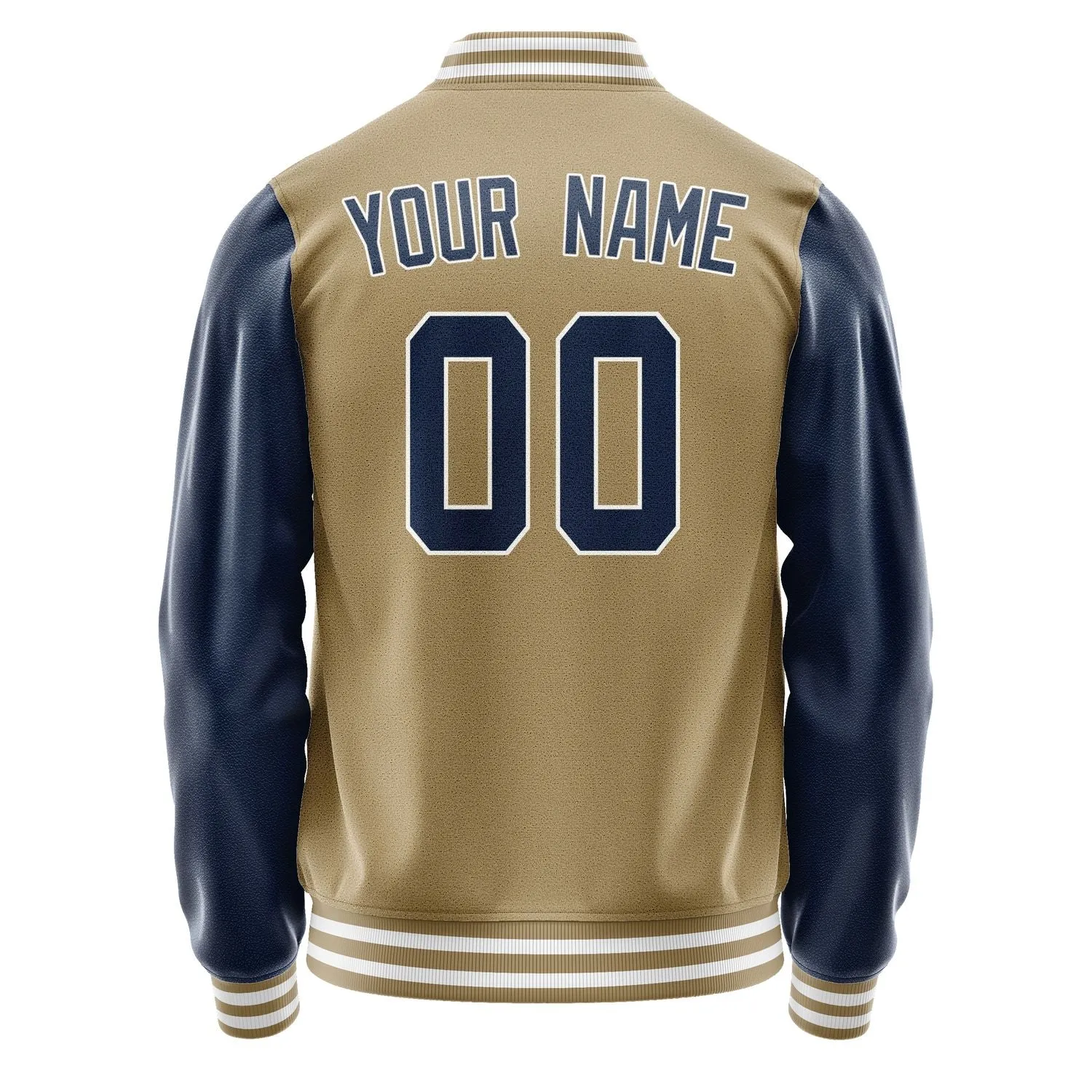 Custom Light Khaki Blue Jacket