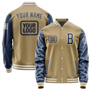 Custom Light Khaki Blue Jacket