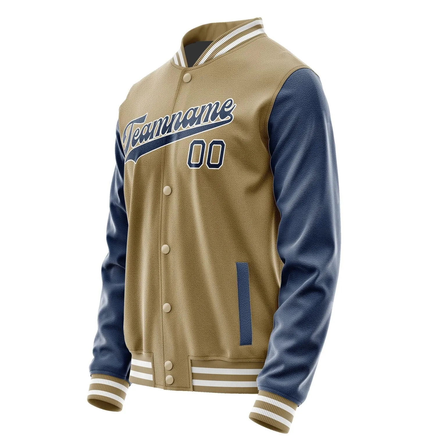Custom Light Khaki Blue Jacket