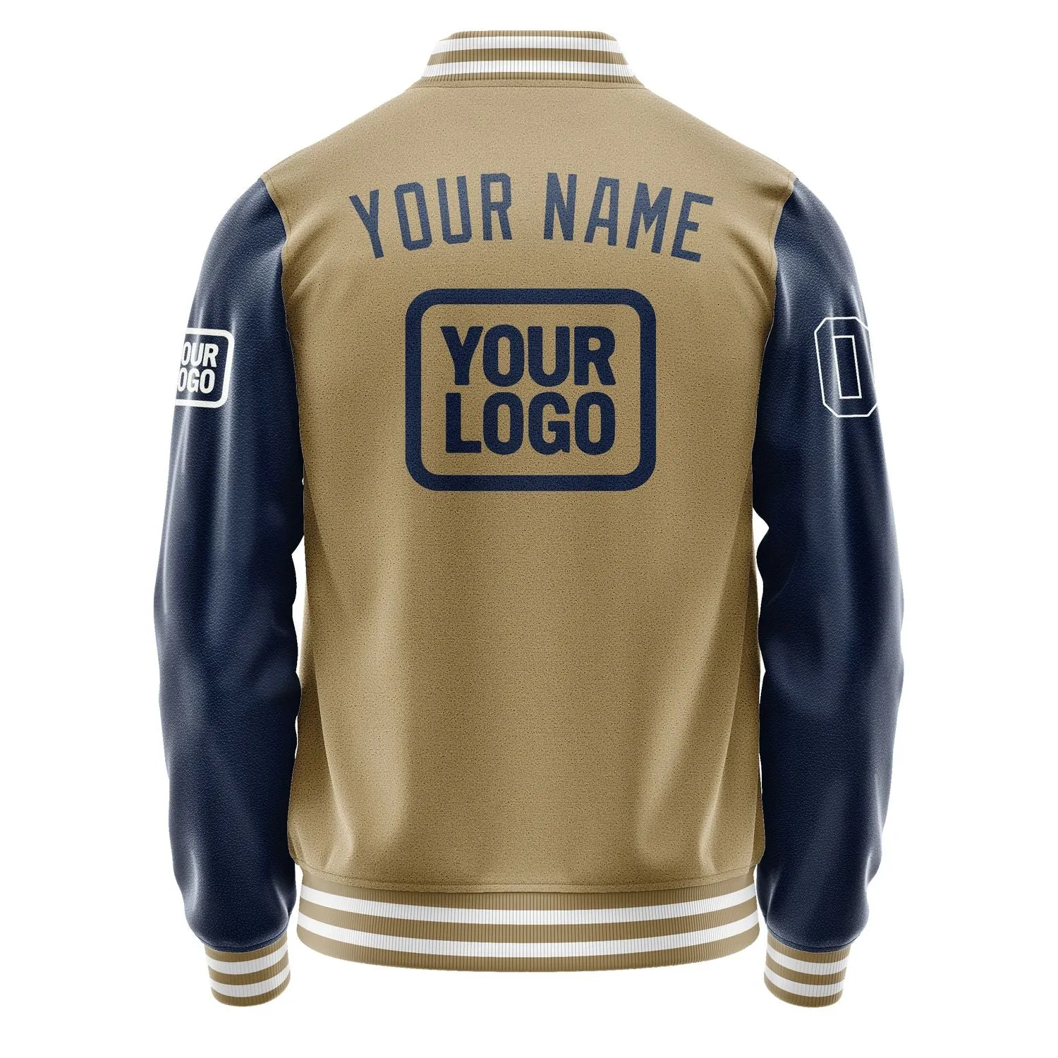 Custom Light Khaki Blue Jacket