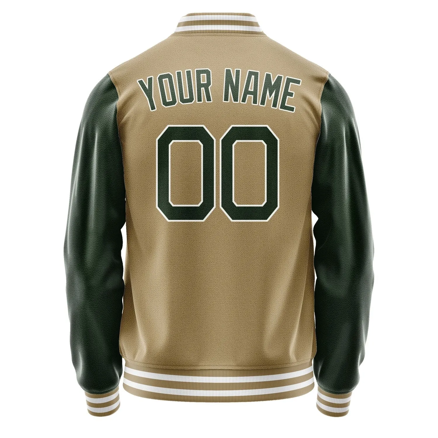 Custom Light Khaki Dark Green Jacket