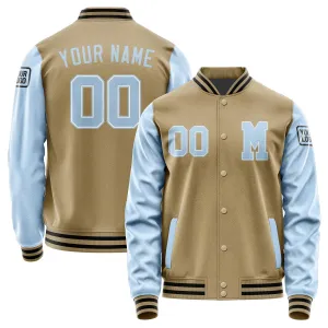 Custom Light Khaki Light Blue Jacket