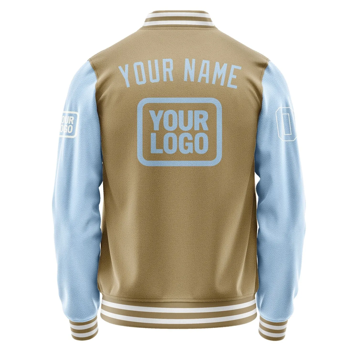 Custom Light Khaki Light Blue Jacket