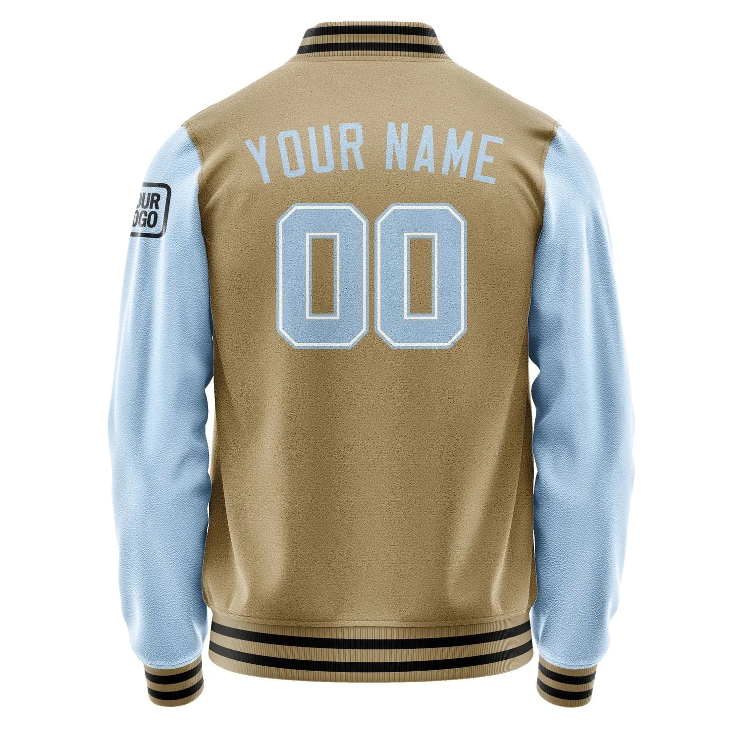 Custom Light Khaki Light Blue Jacket