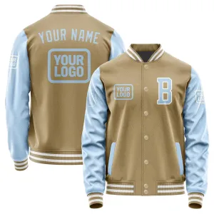 Custom Light Khaki Light Blue Jacket