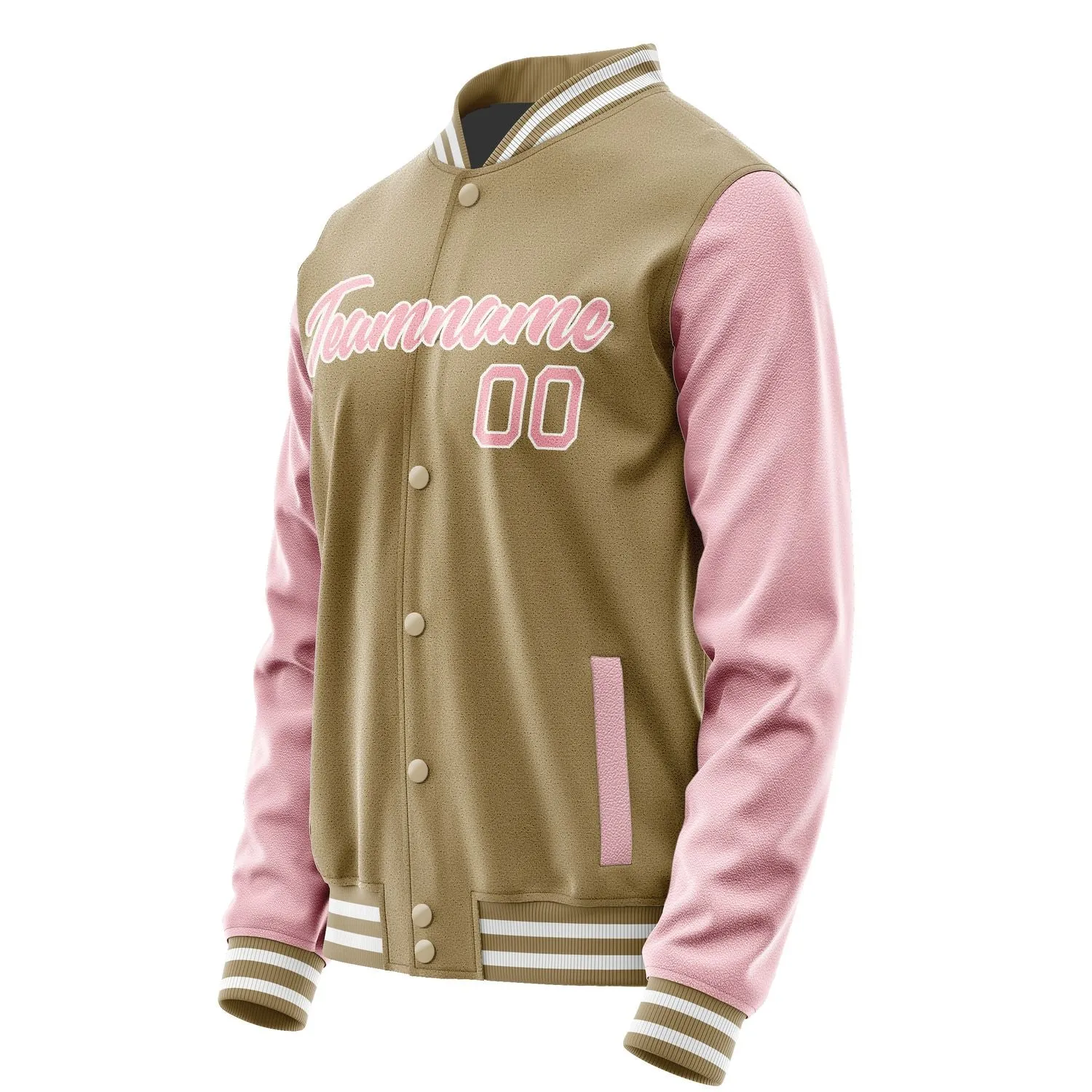 Custom Light Khaki Light Pink Jacket
