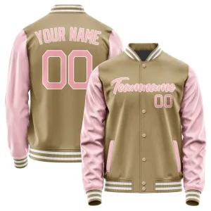 Custom Light Khaki Light Pink Jacket