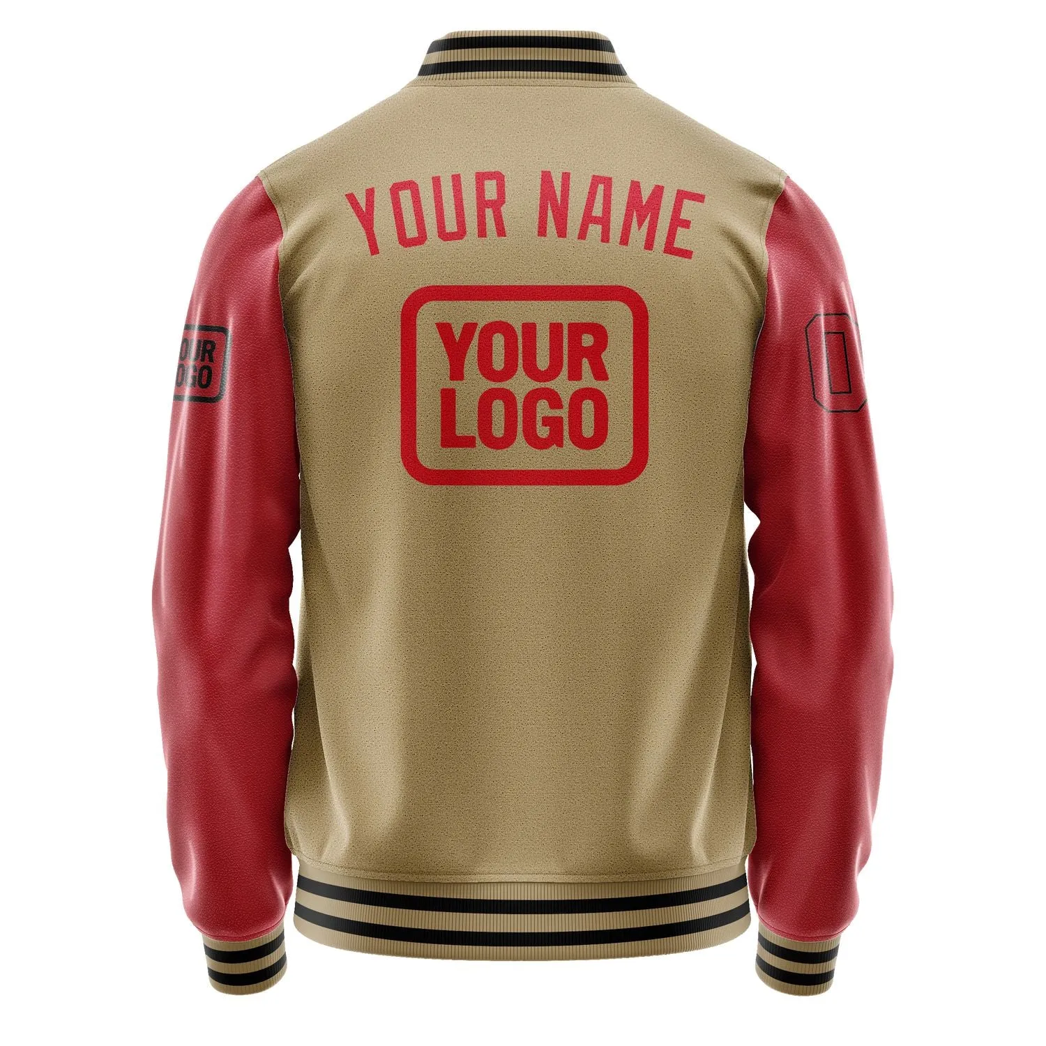 Custom Light Khaki Red Jacket