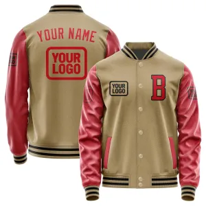 Custom Light Khaki Red Jacket