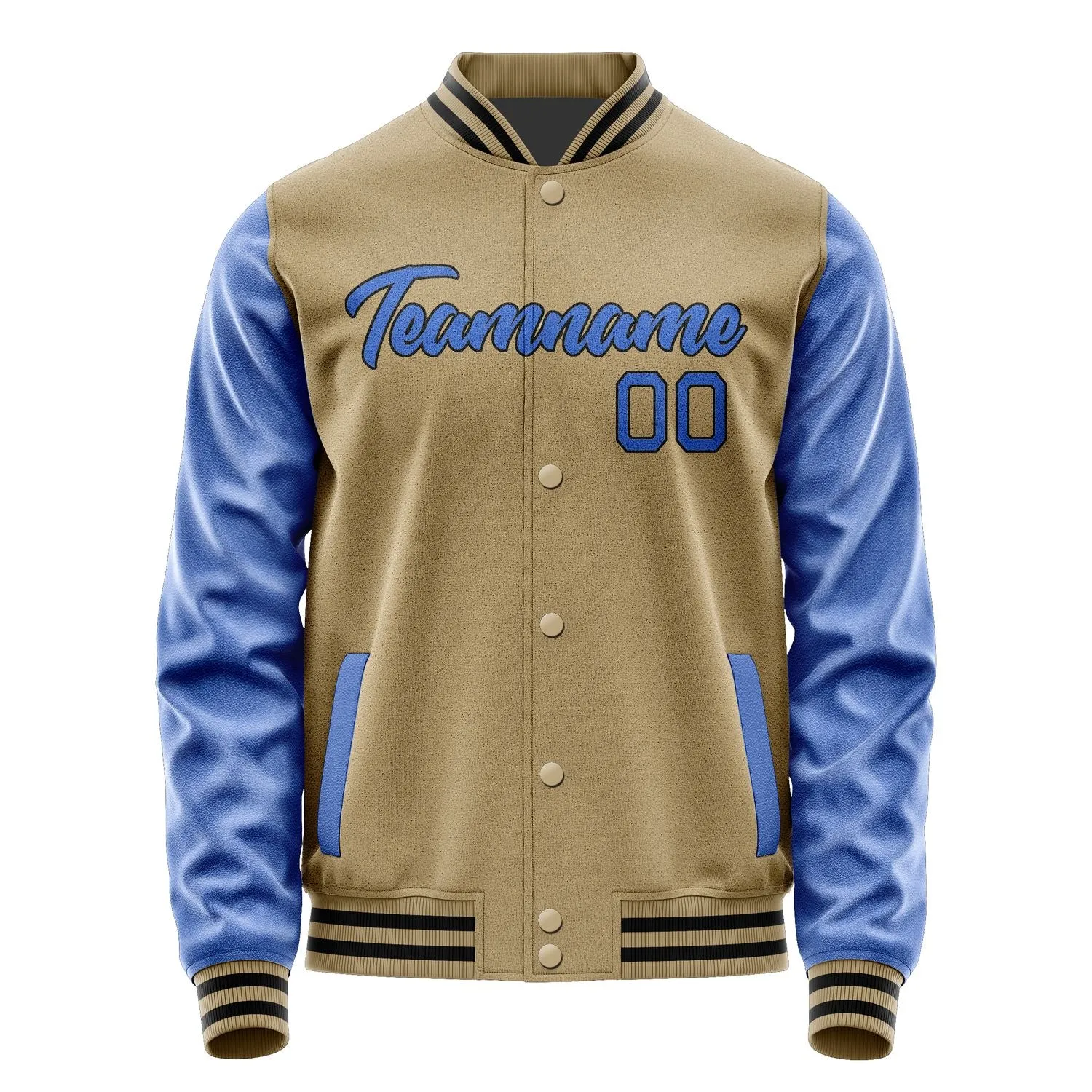 Custom Light Khaki Sky Blue Jacket