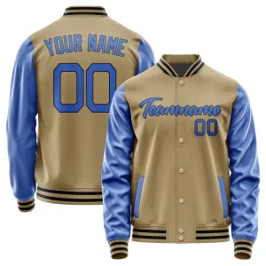 Custom Light Khaki Sky Blue Jacket