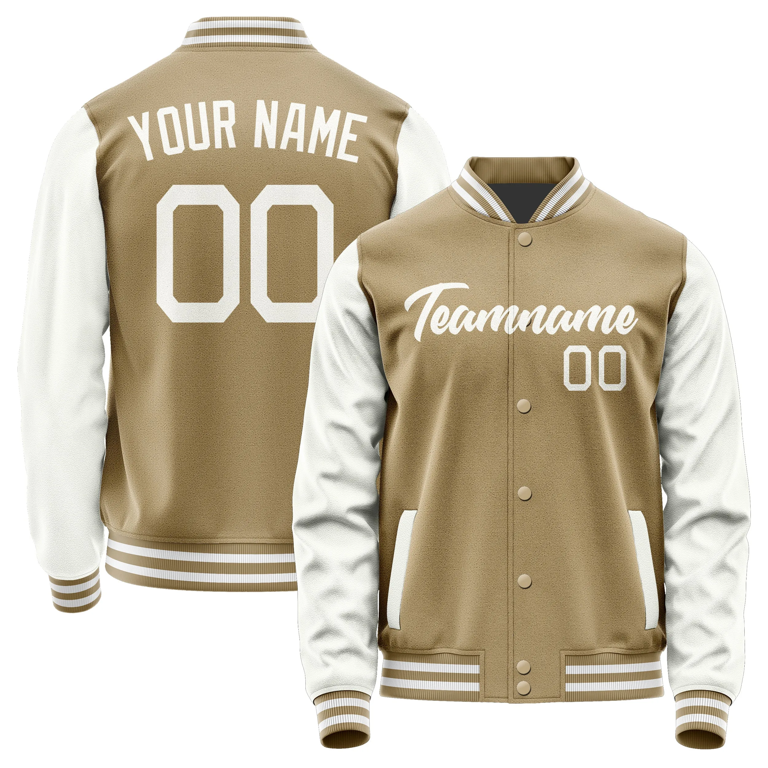 Custom Light Khaki White Jacket