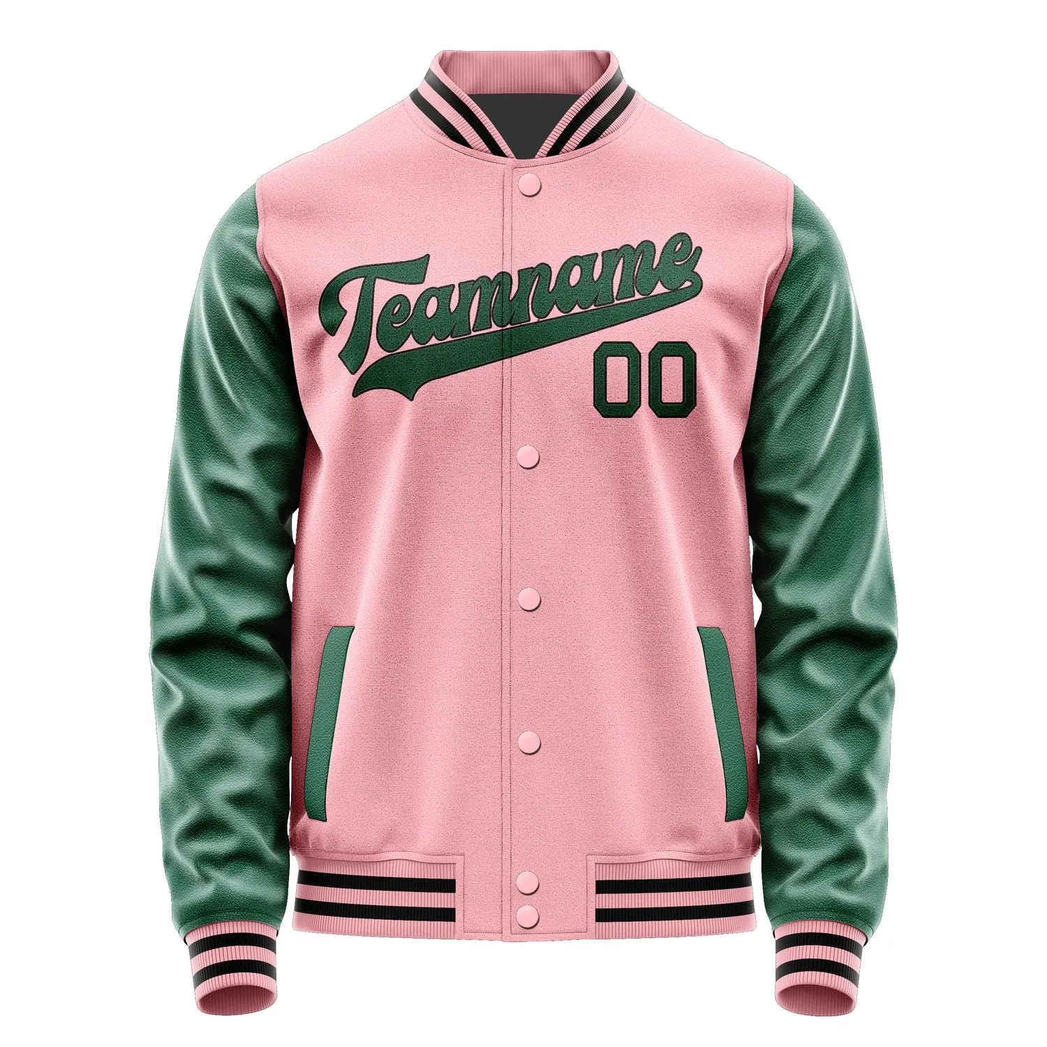Custom Light Pink Green Jacket