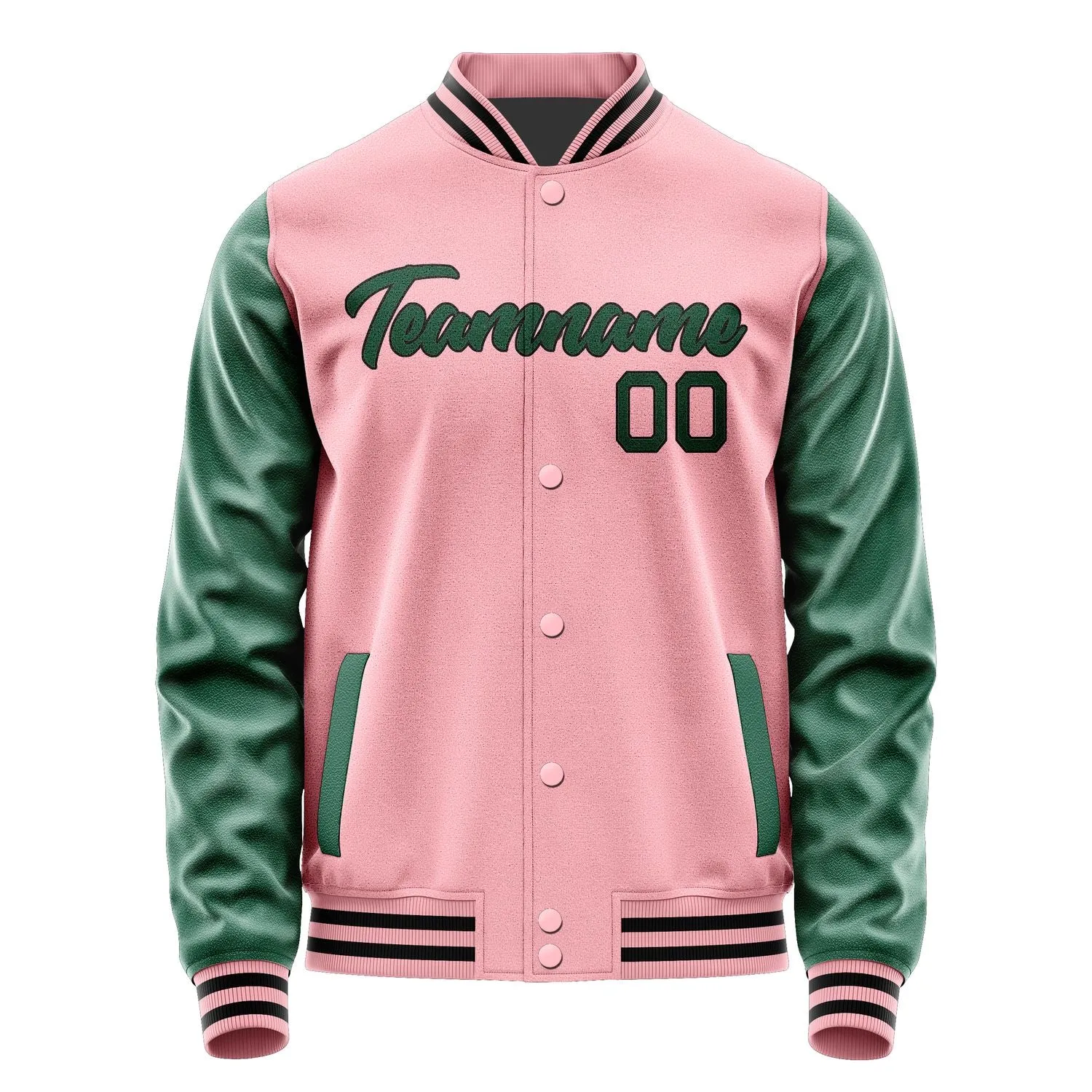 Custom Light Pink Green Jacket