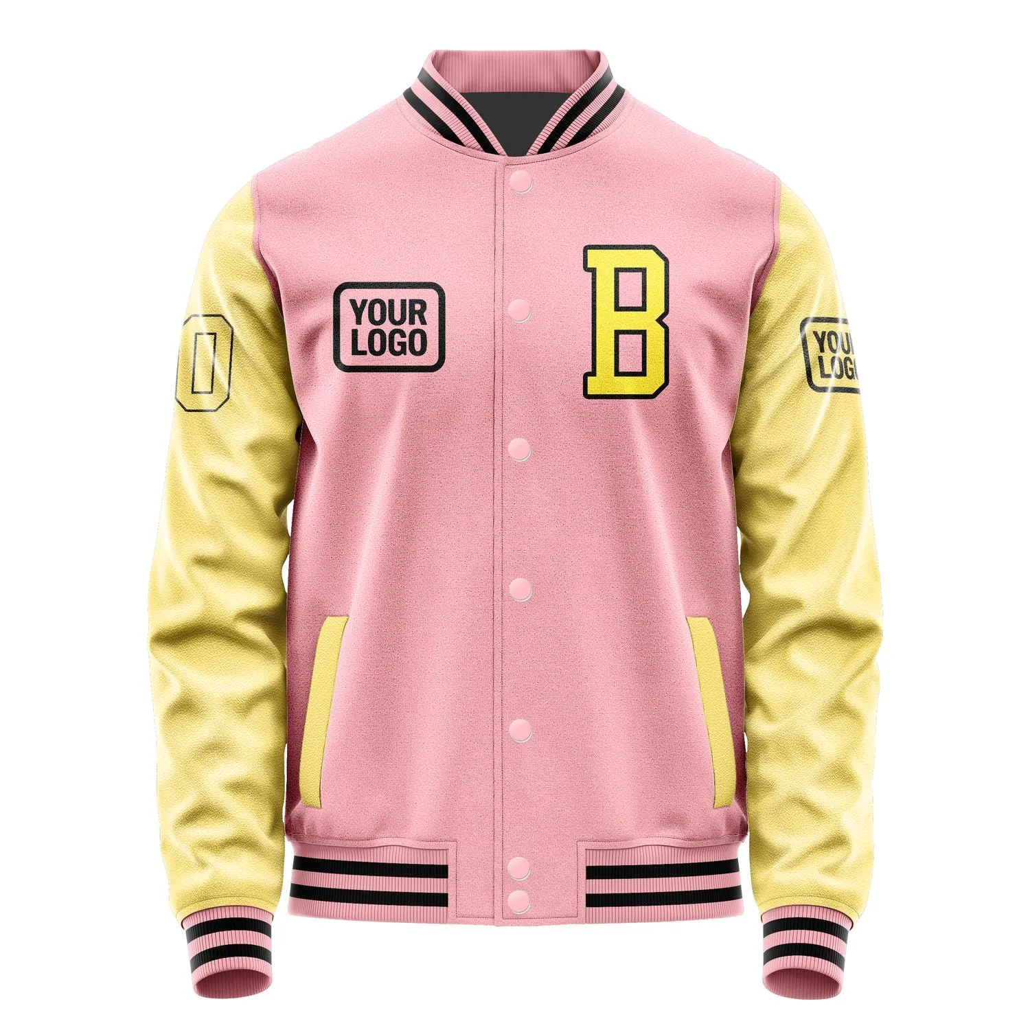 Custom Light Pink Light Yellow Jacket