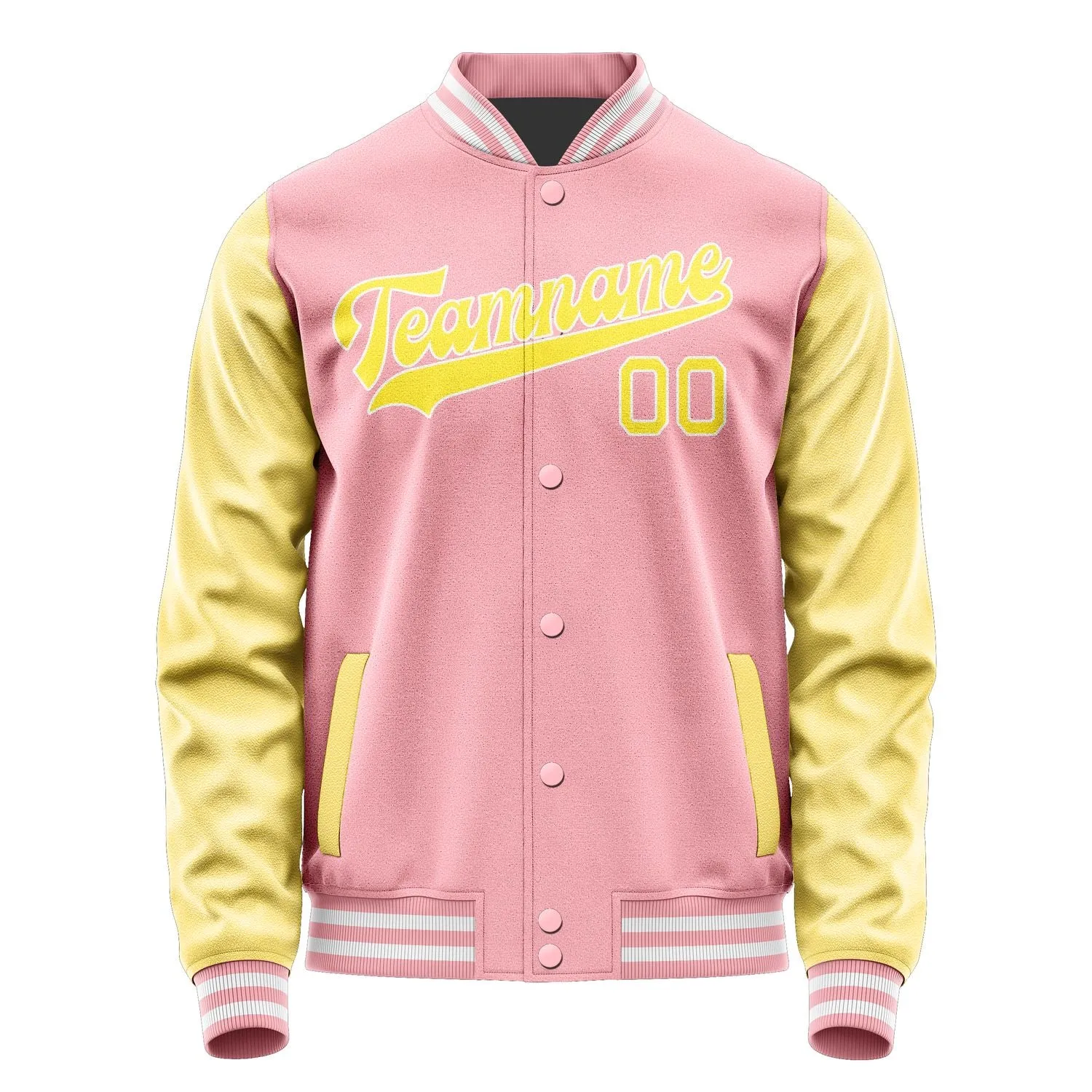 Custom Light Pink Light Yellow Jacket