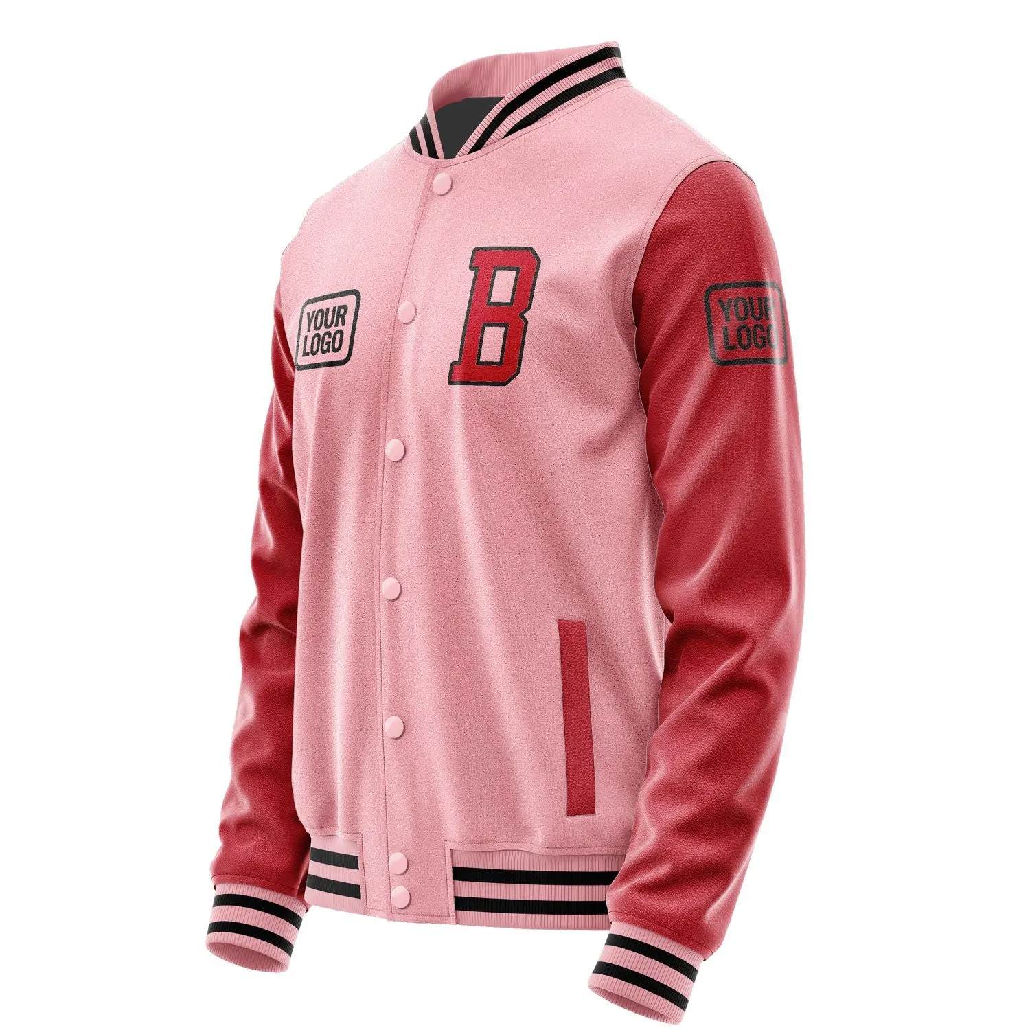 Custom Light Pink Red Jacket