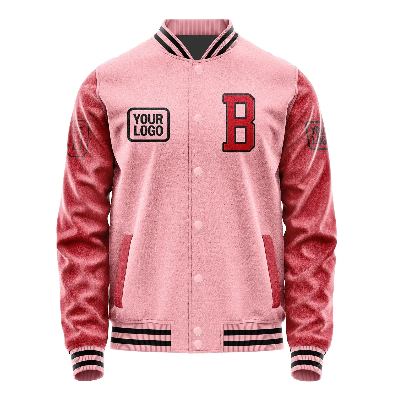 Custom Light Pink Red Jacket