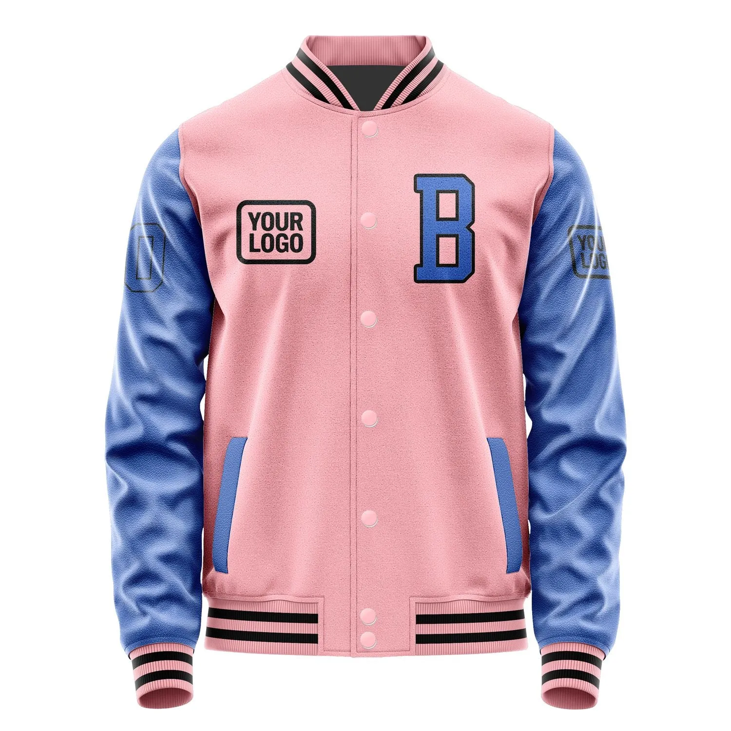 Custom Light Pink Sky Blue Jacket