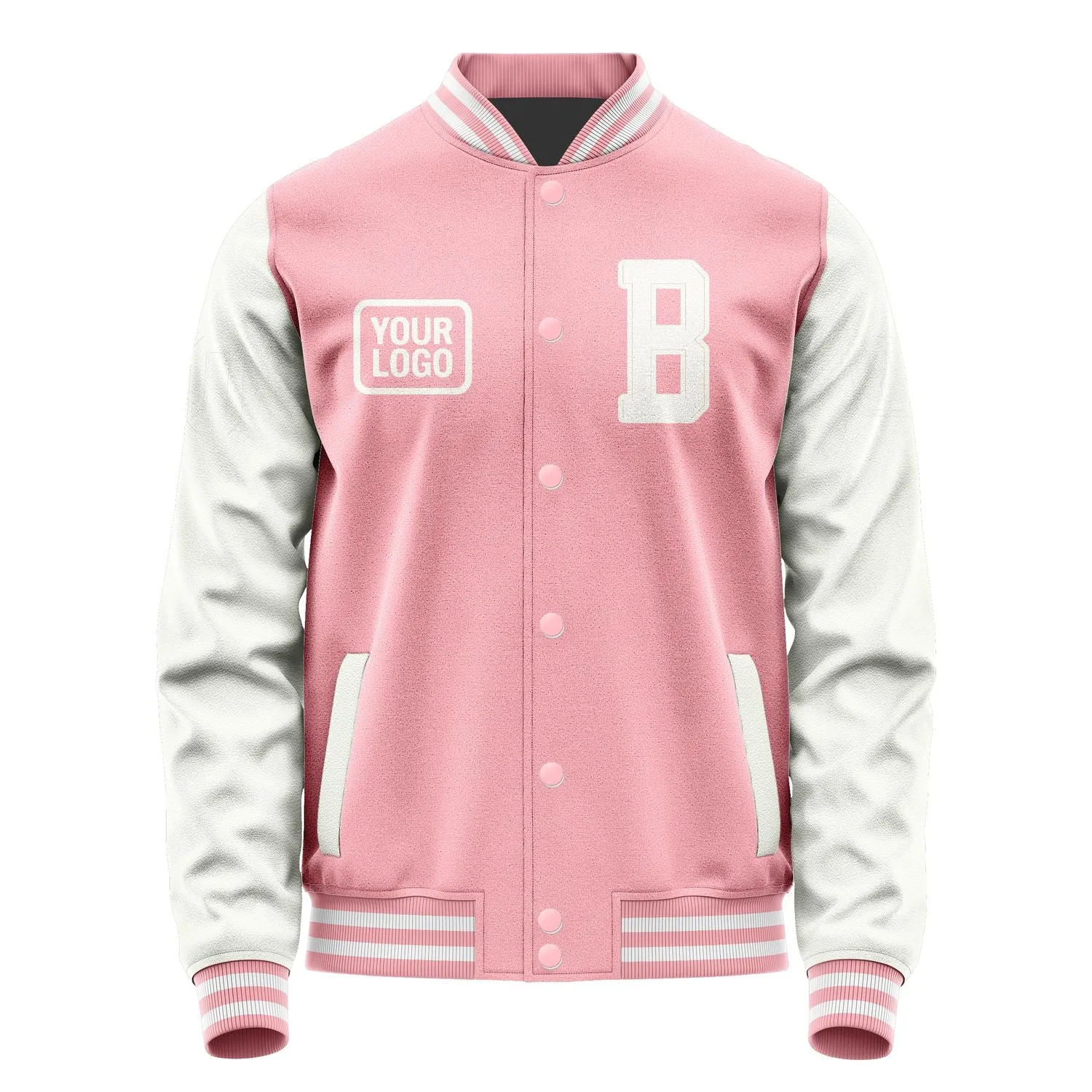 Custom Light Pink White Jacket