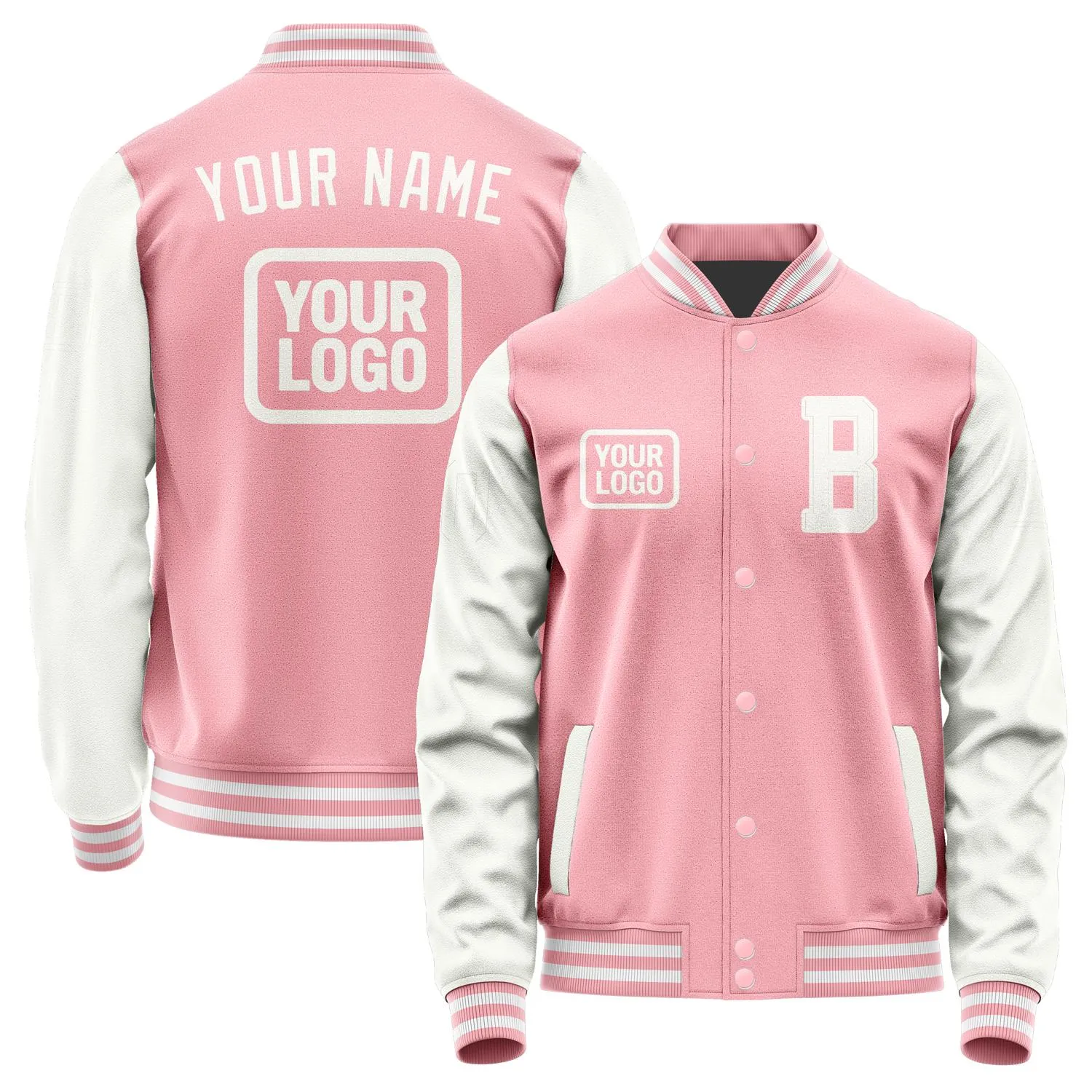 Custom Light Pink White Jacket