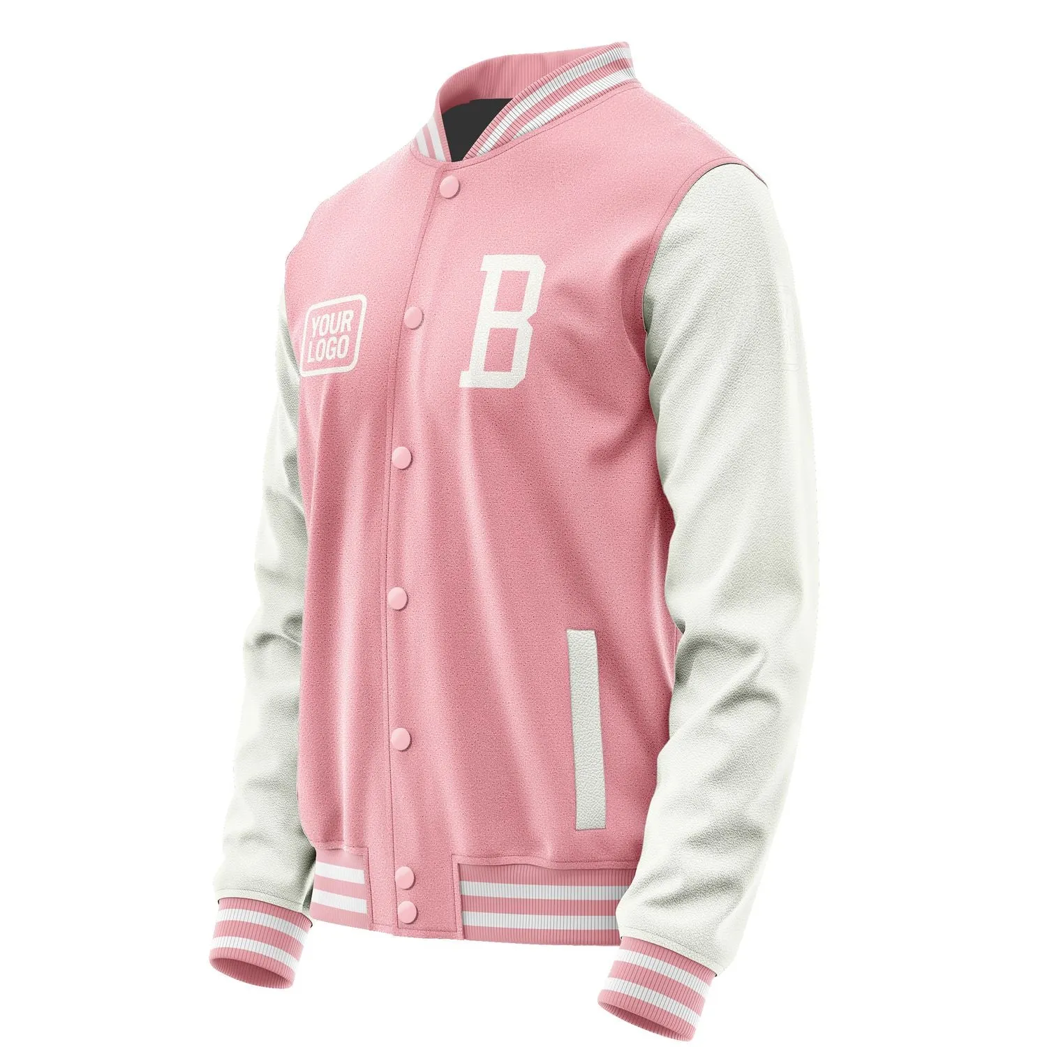 Custom Light Pink White Jacket