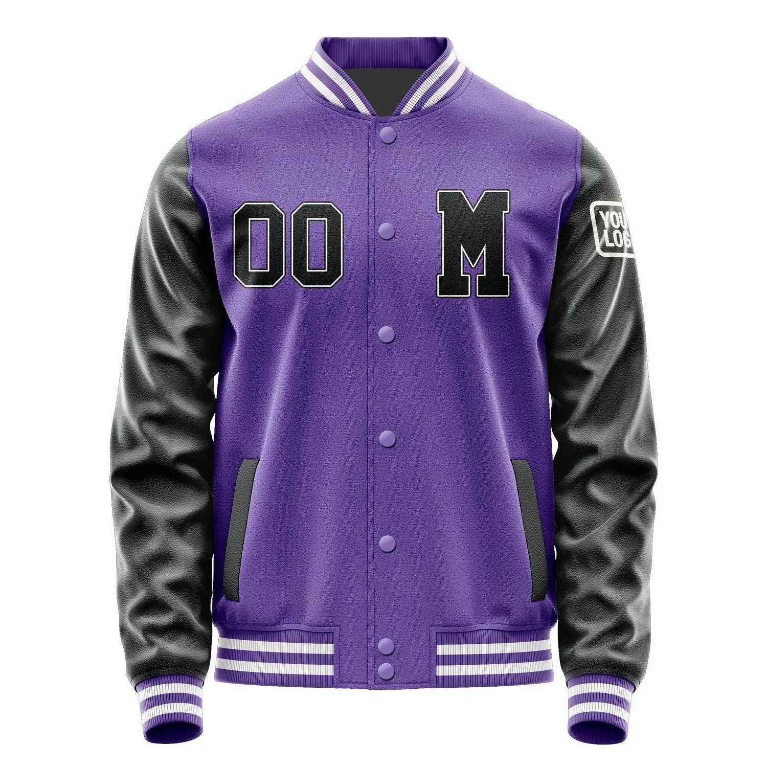 Custom Light Purple Black Jacket