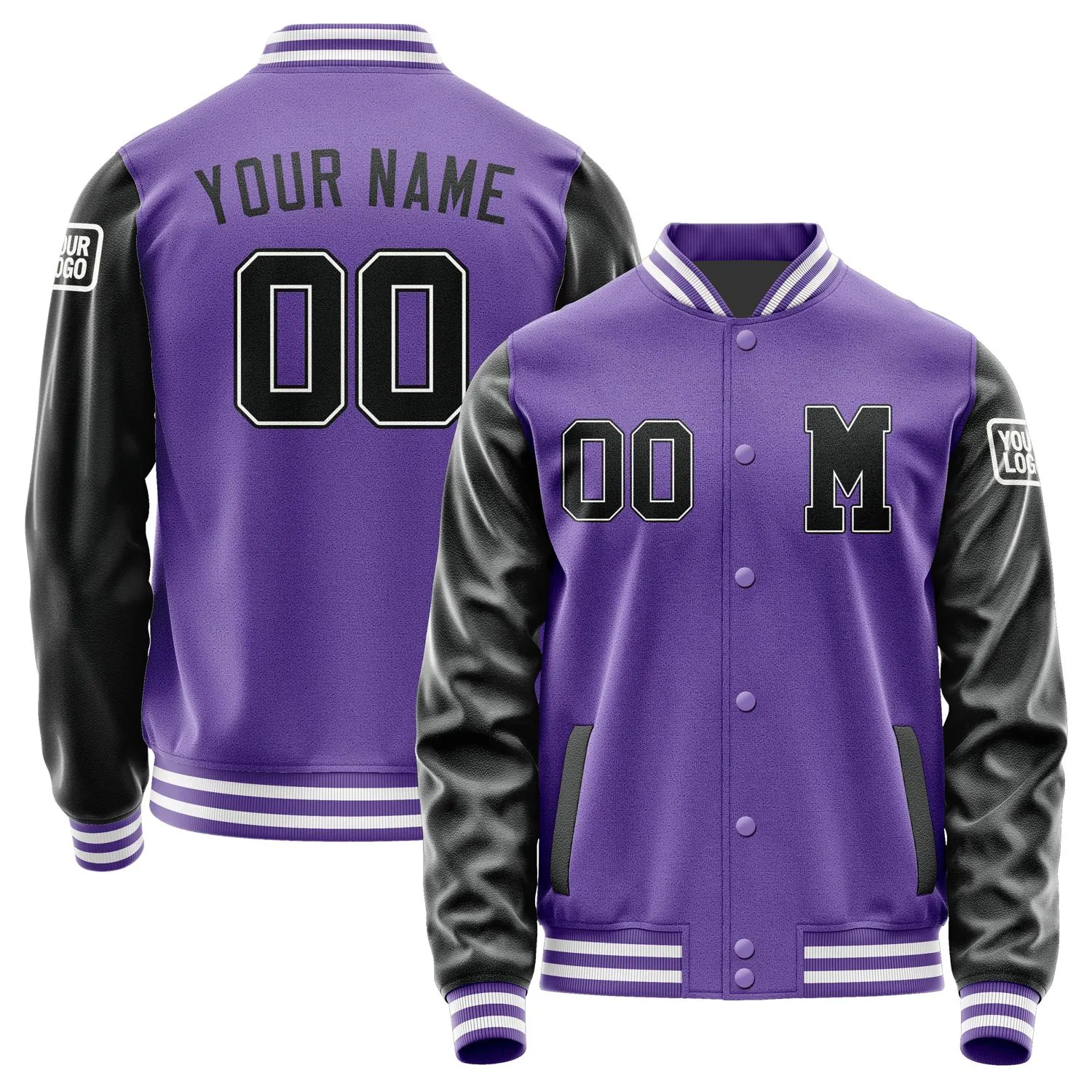 Custom Light Purple Black Jacket