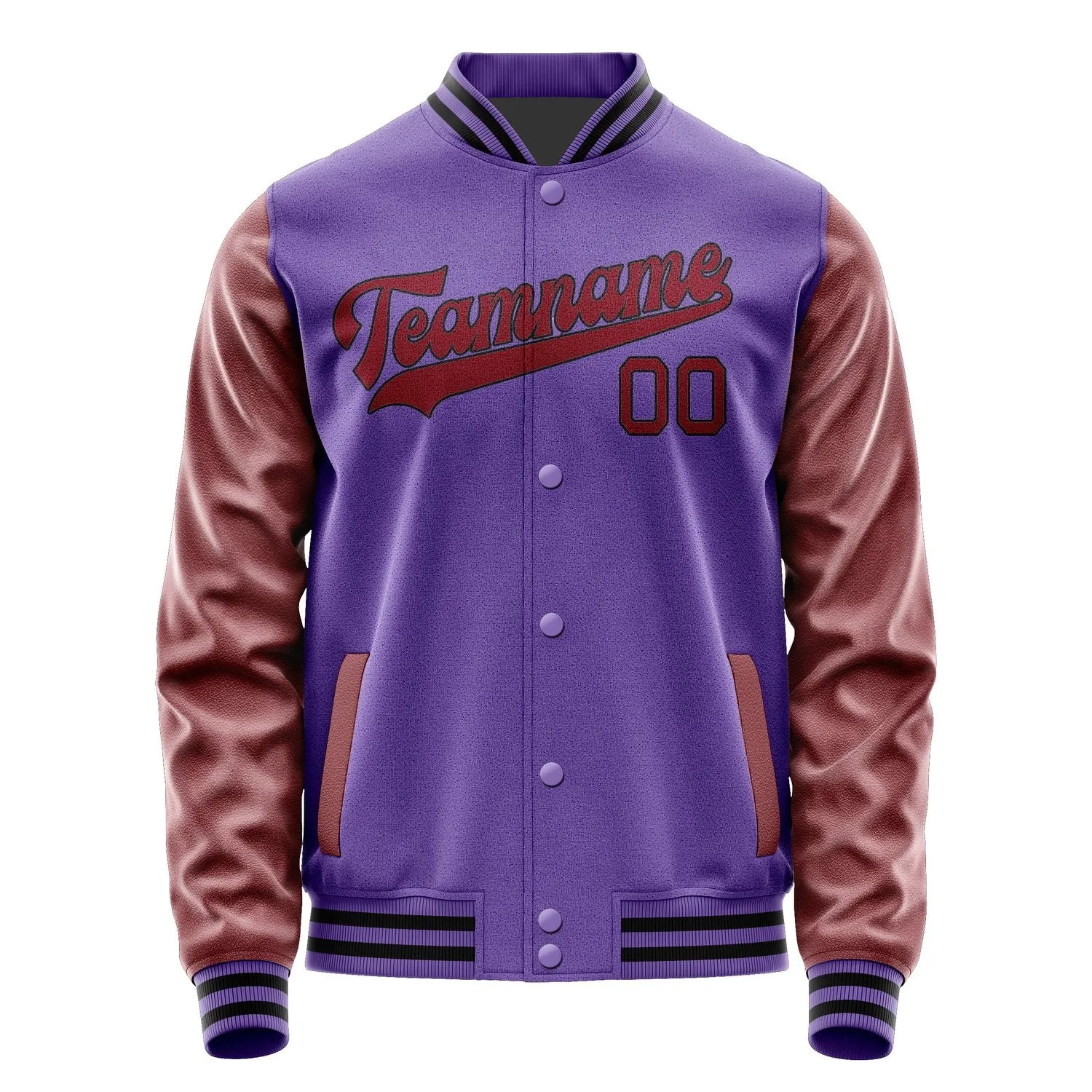 Custom Light Purple Crimson Red Jacket