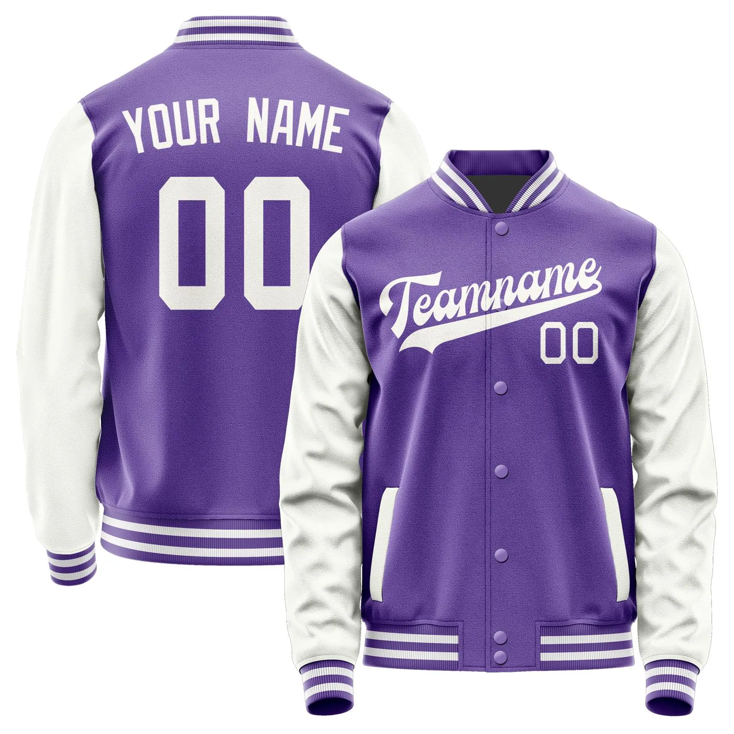 Custom Light Purple White Jacket