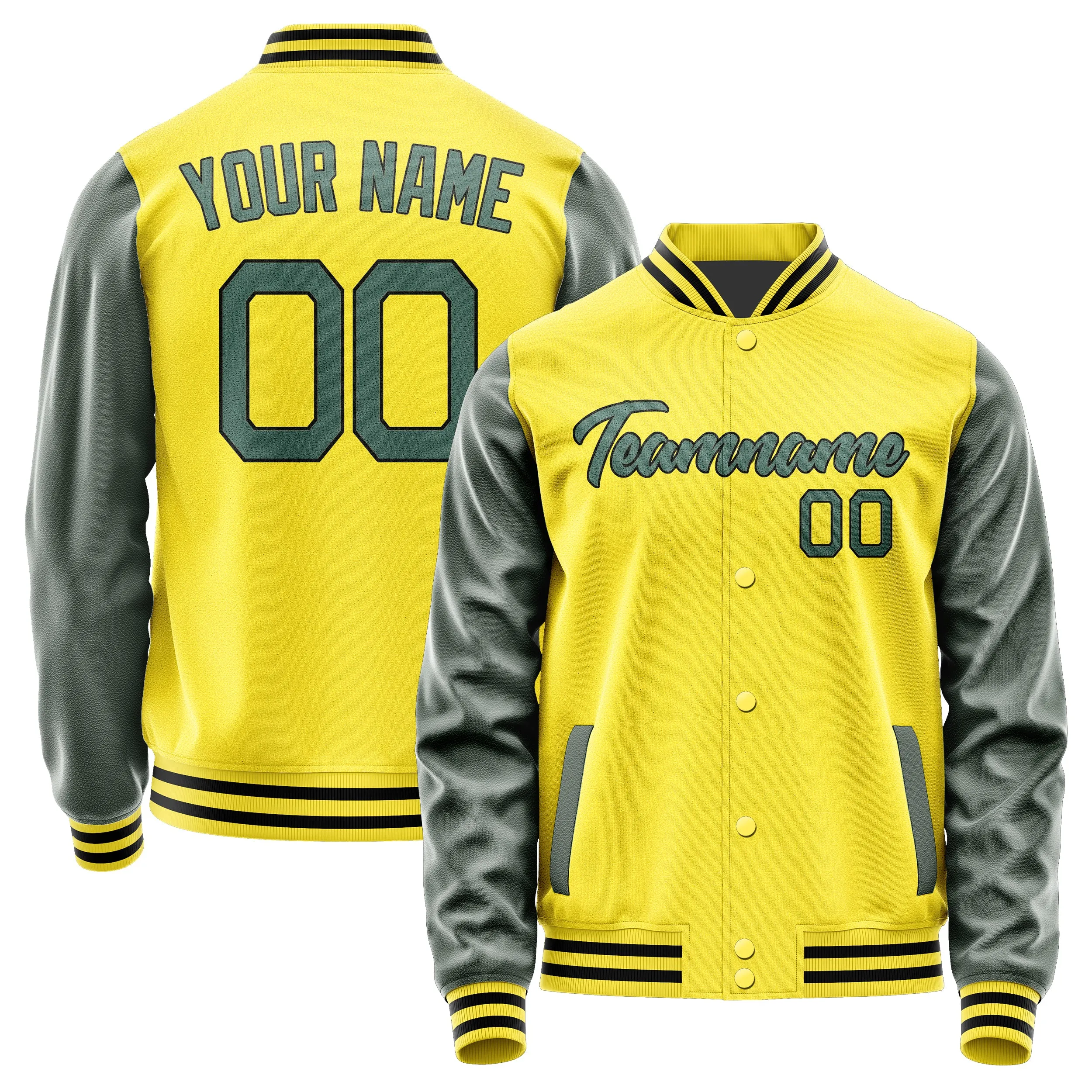 Custom Light Yellow Blue Green Jacket