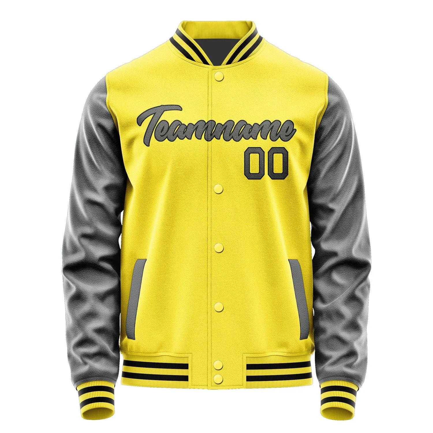 Custom Light Yellow Dark Grey Jacket