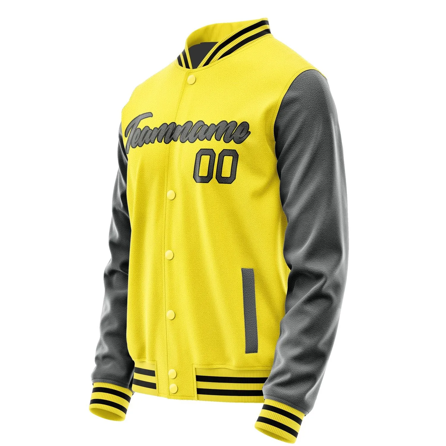 Custom Light Yellow Dark Grey Jacket
