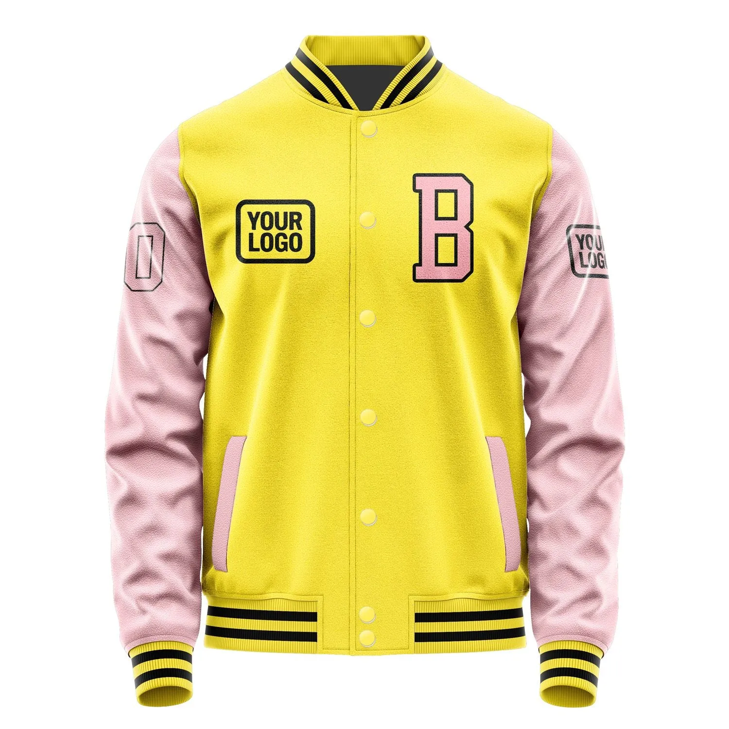 Custom Light Yellow Light Pink Jacket