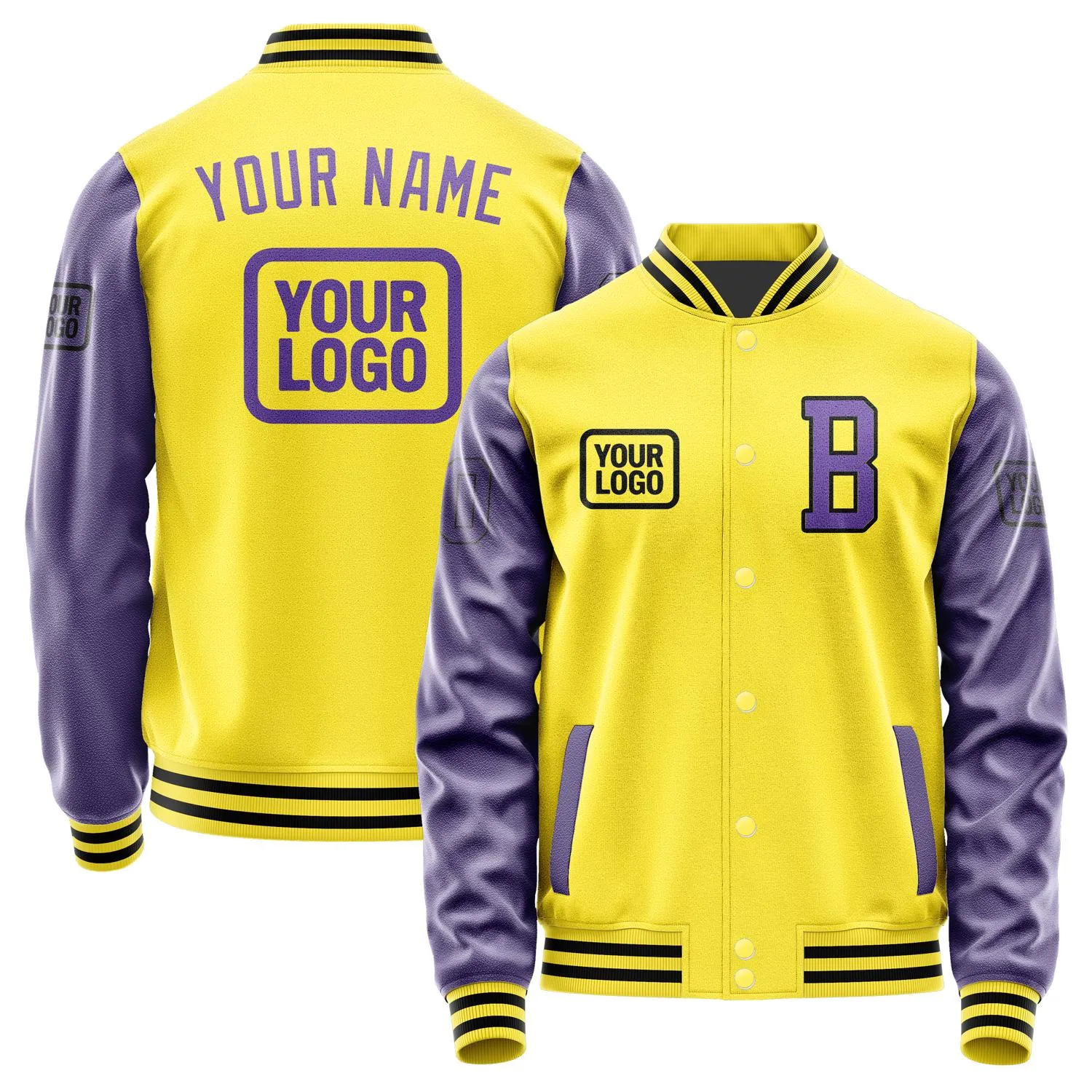 Custom Light Yellow Light Purple Jacket