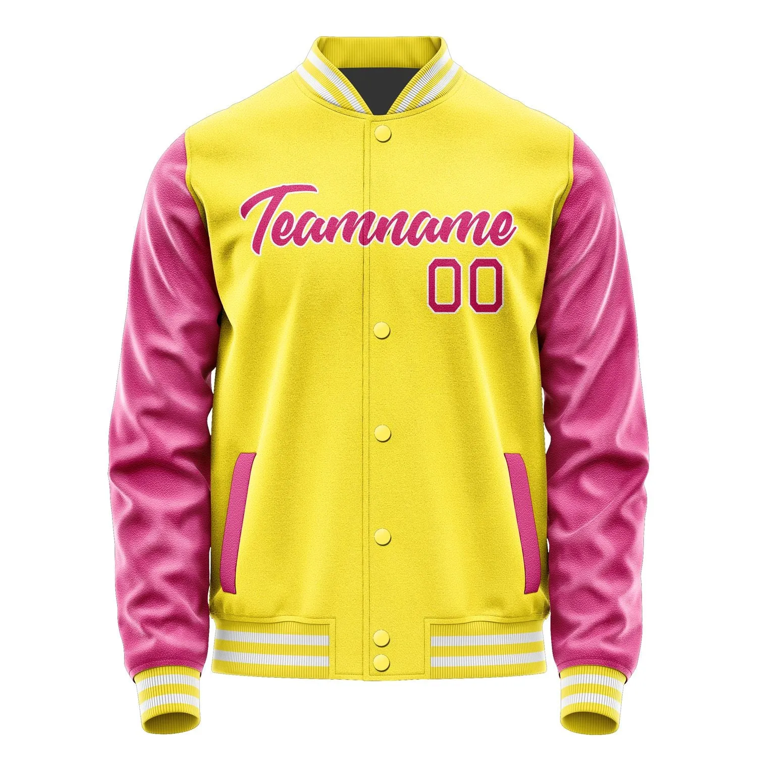 Custom Light Yellow Pink Jacket